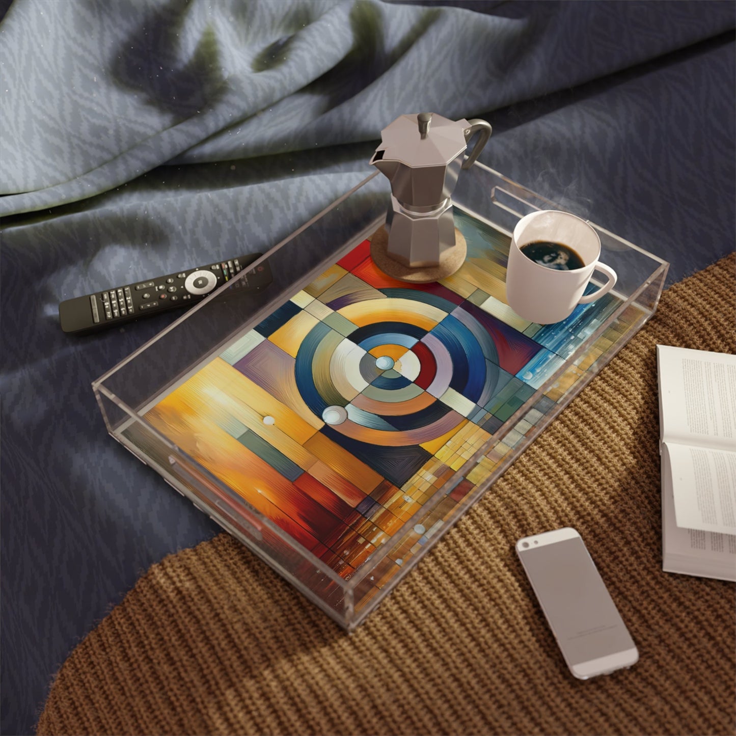 Oneness Through Tachism Acrylic Serving Tray - ATUH.ART