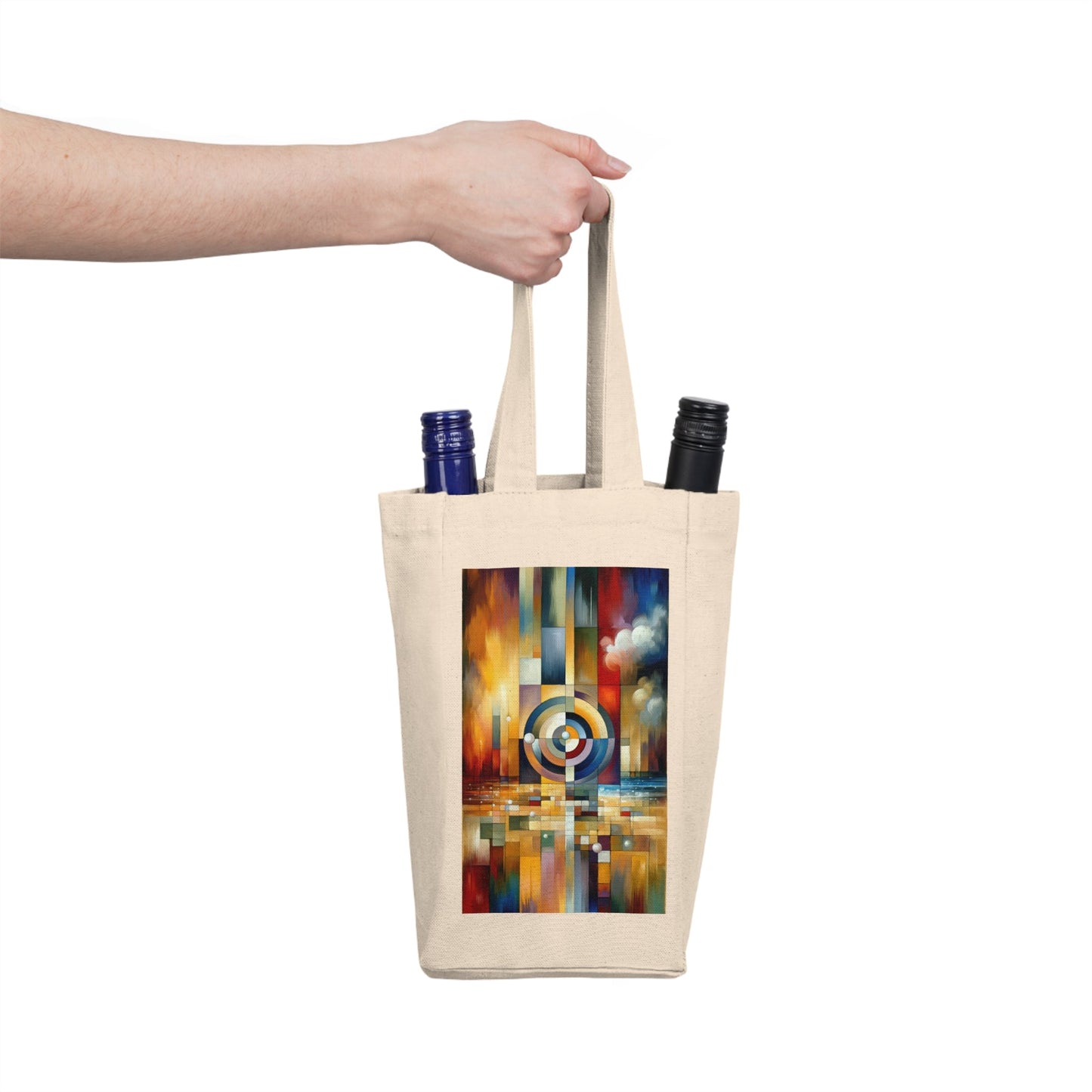 Oneness Through Tachism Double Wine Tote Bag - ATUH.ART