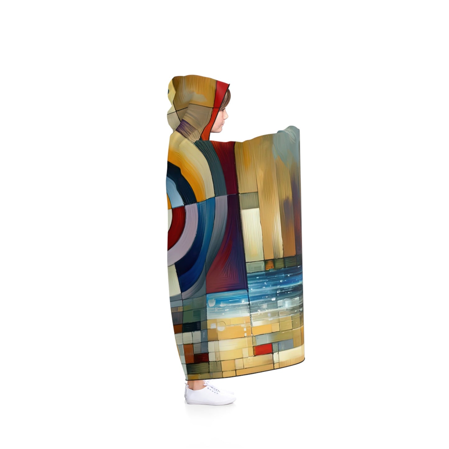 Oneness Through Tachism Hooded Blanket - ATUH.ART