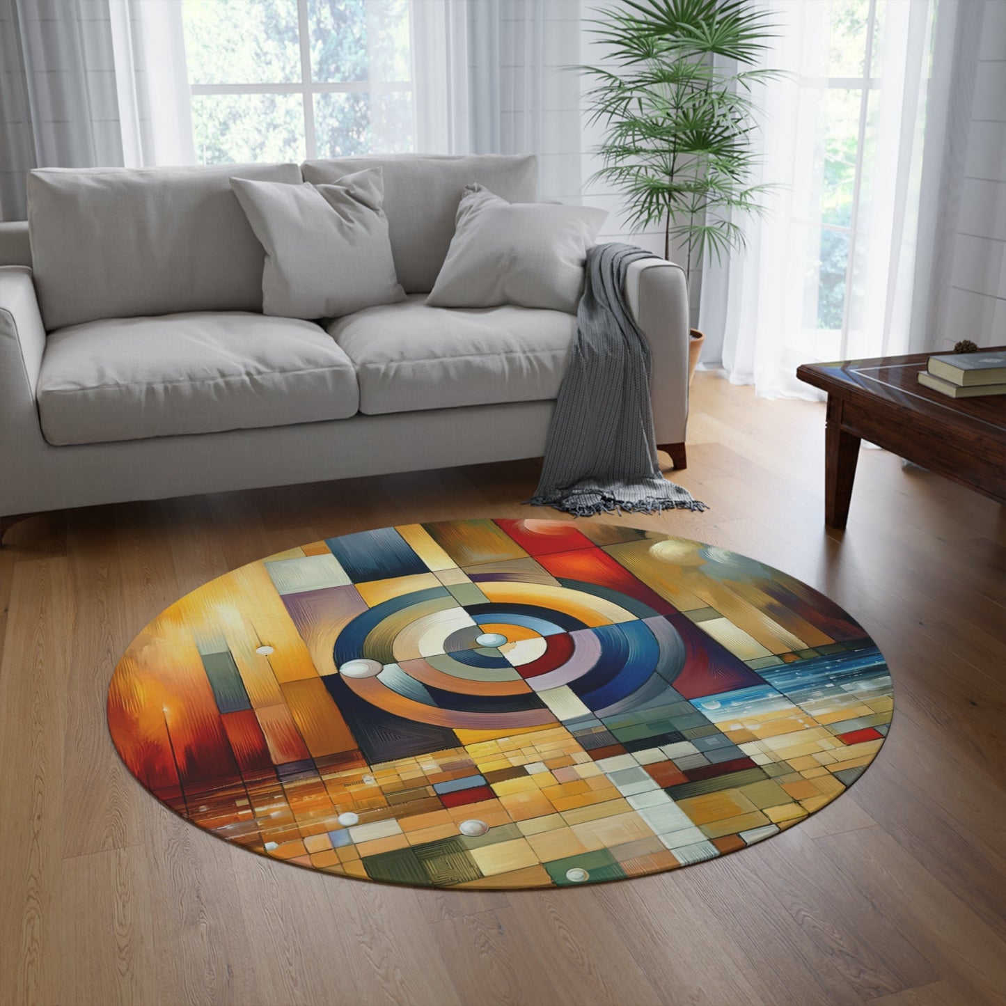 Oneness Through Tachism Round Rug - ATUH.ART