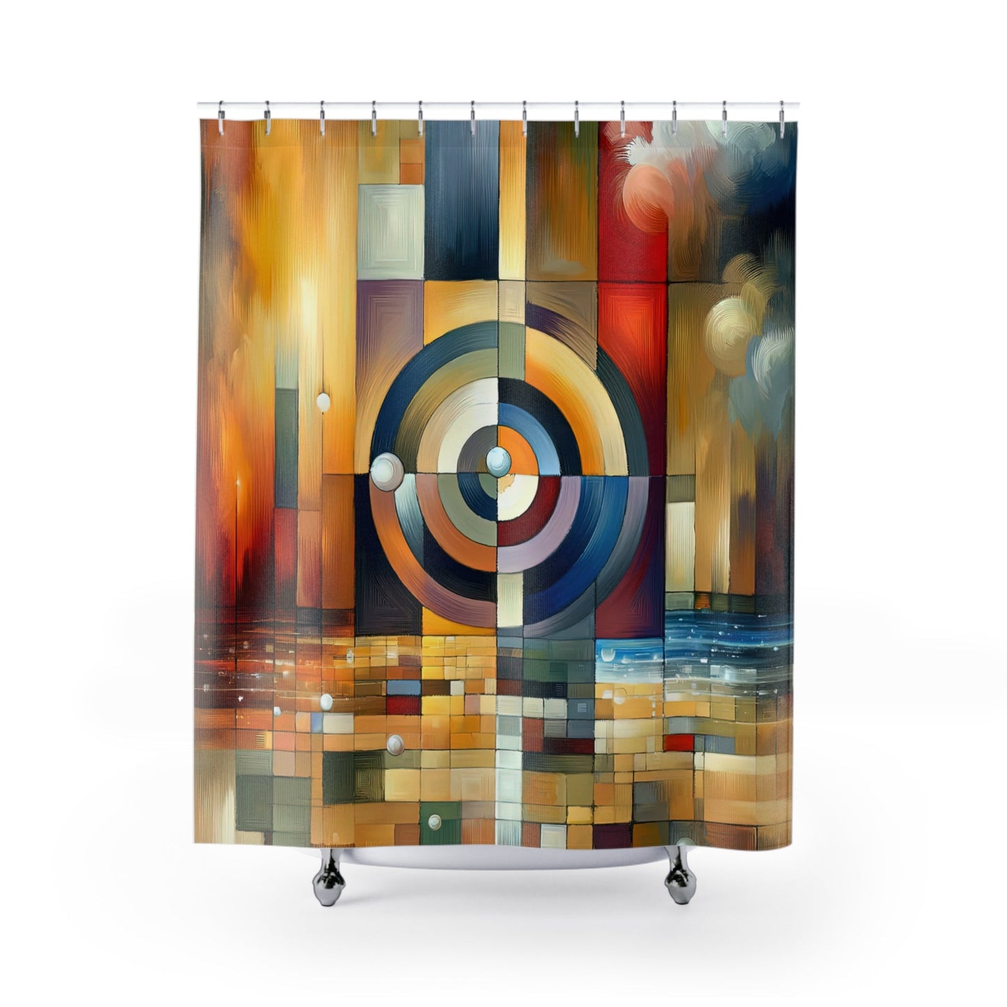 Oneness Through Tachism Shower Curtains - ATUH.ART