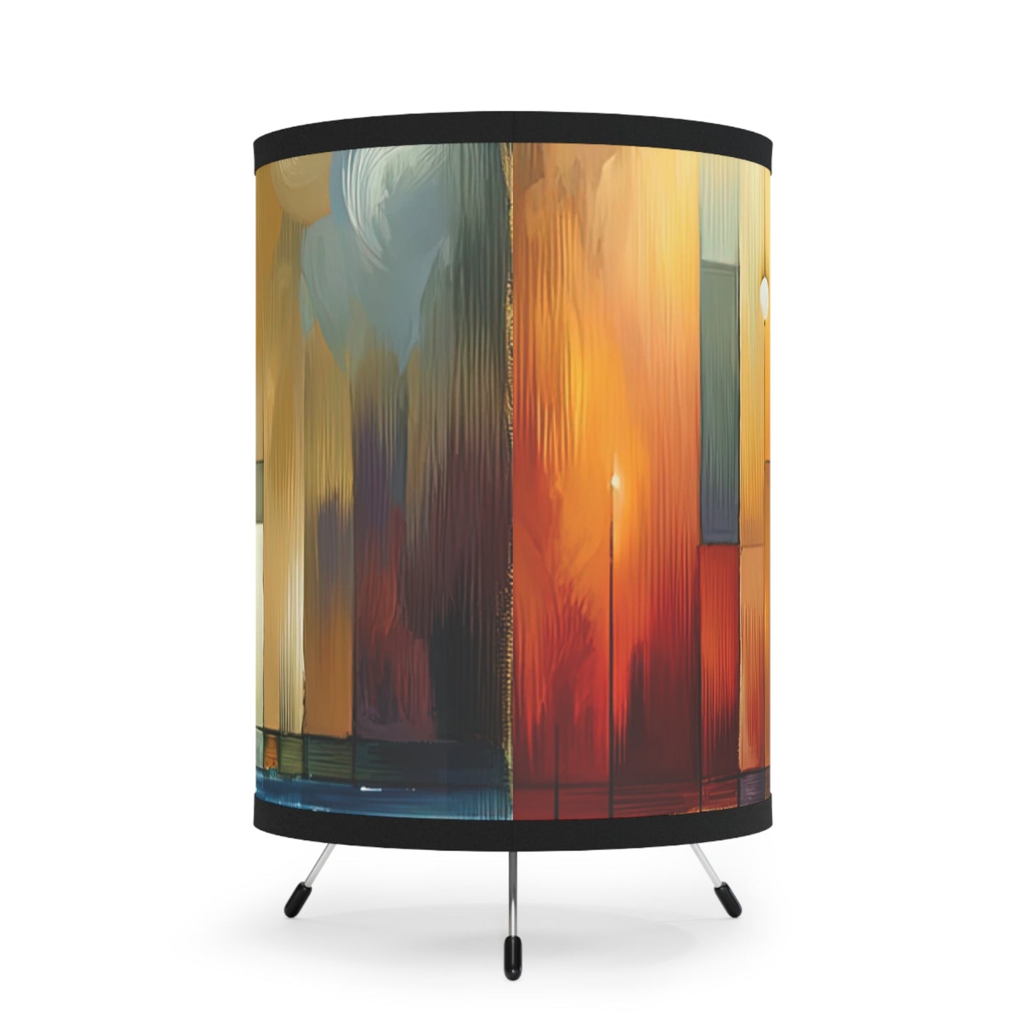 Oneness Through Tachism Tripod Lamp with High-Res Printed Shade, US\CA plug - ATUH.ART