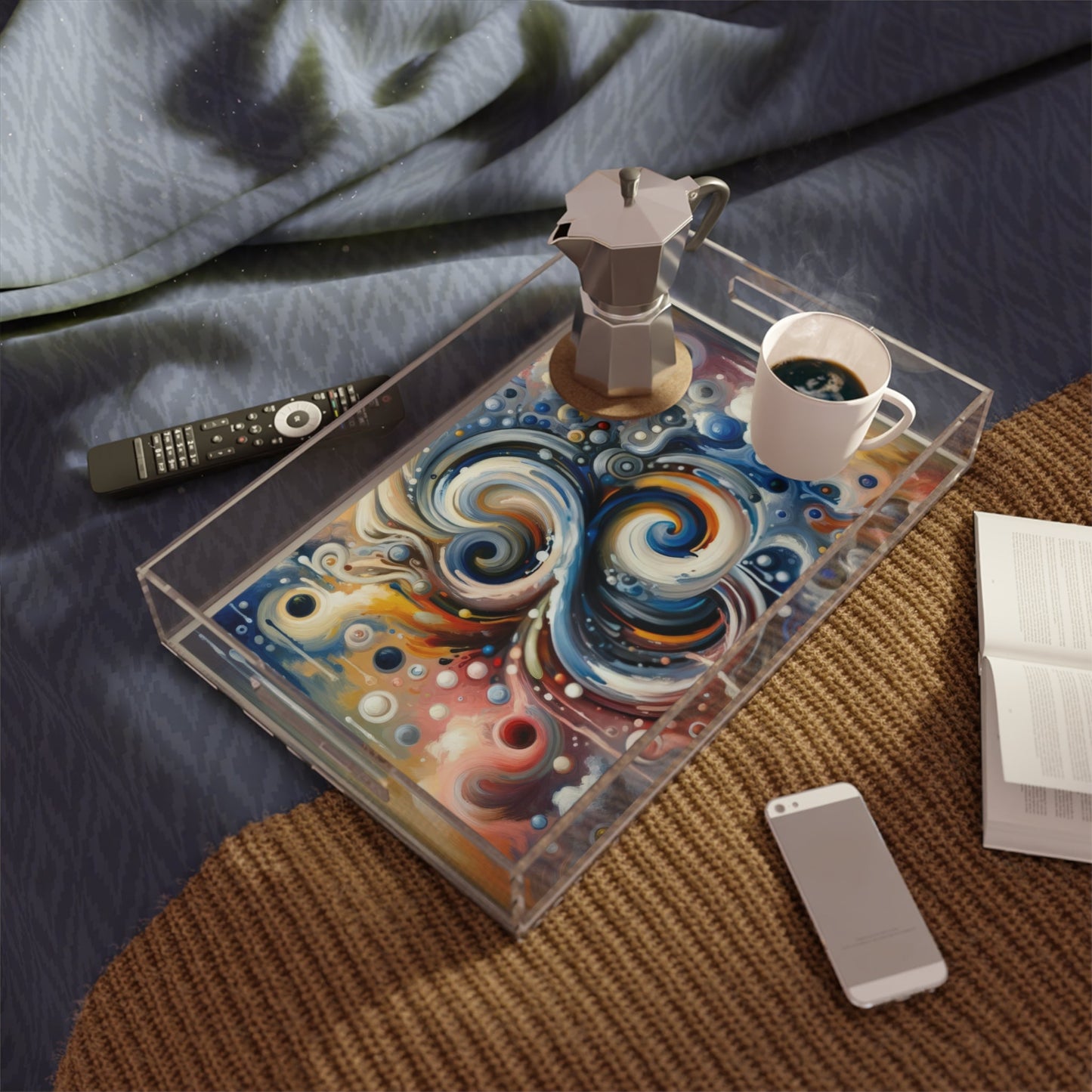 Paradoxical Embrace Tachism Acrylic Serving Tray - ATUH.ART