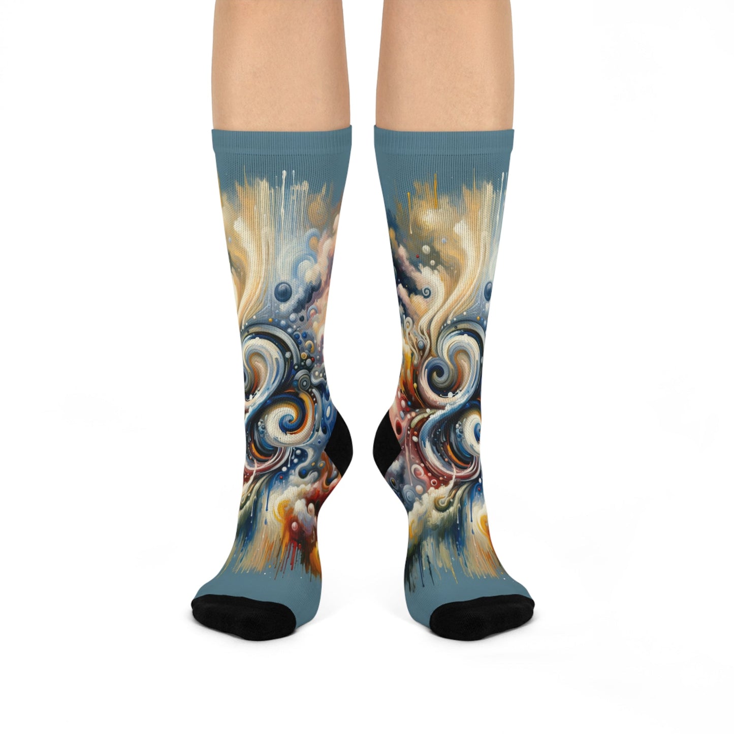 Paradoxical Embrace Tachism Cushioned Crew Socks - ATUH.ART