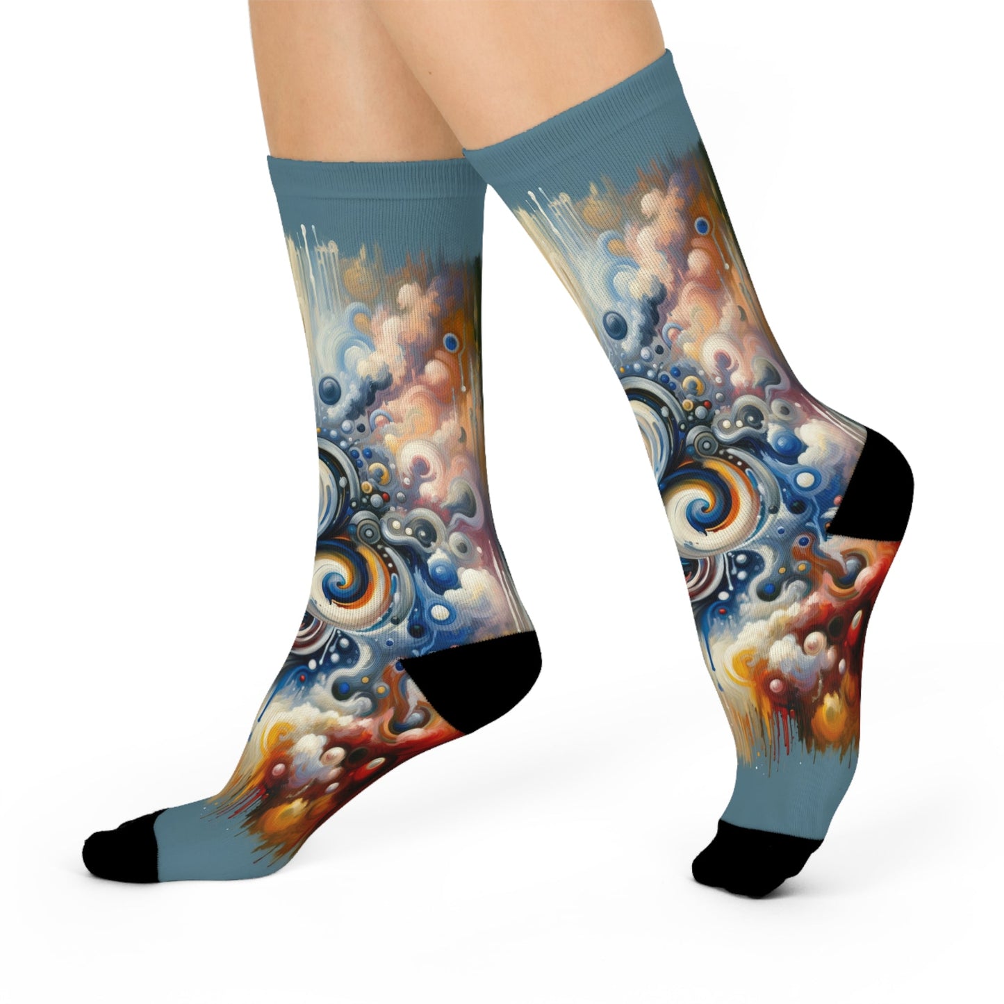Paradoxical Embrace Tachism Cushioned Crew Socks - ATUH.ART
