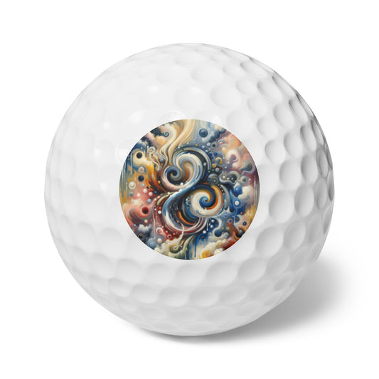 Paradoxical Embrace Tachism Golf Balls, 6pcs - ATUH.ART