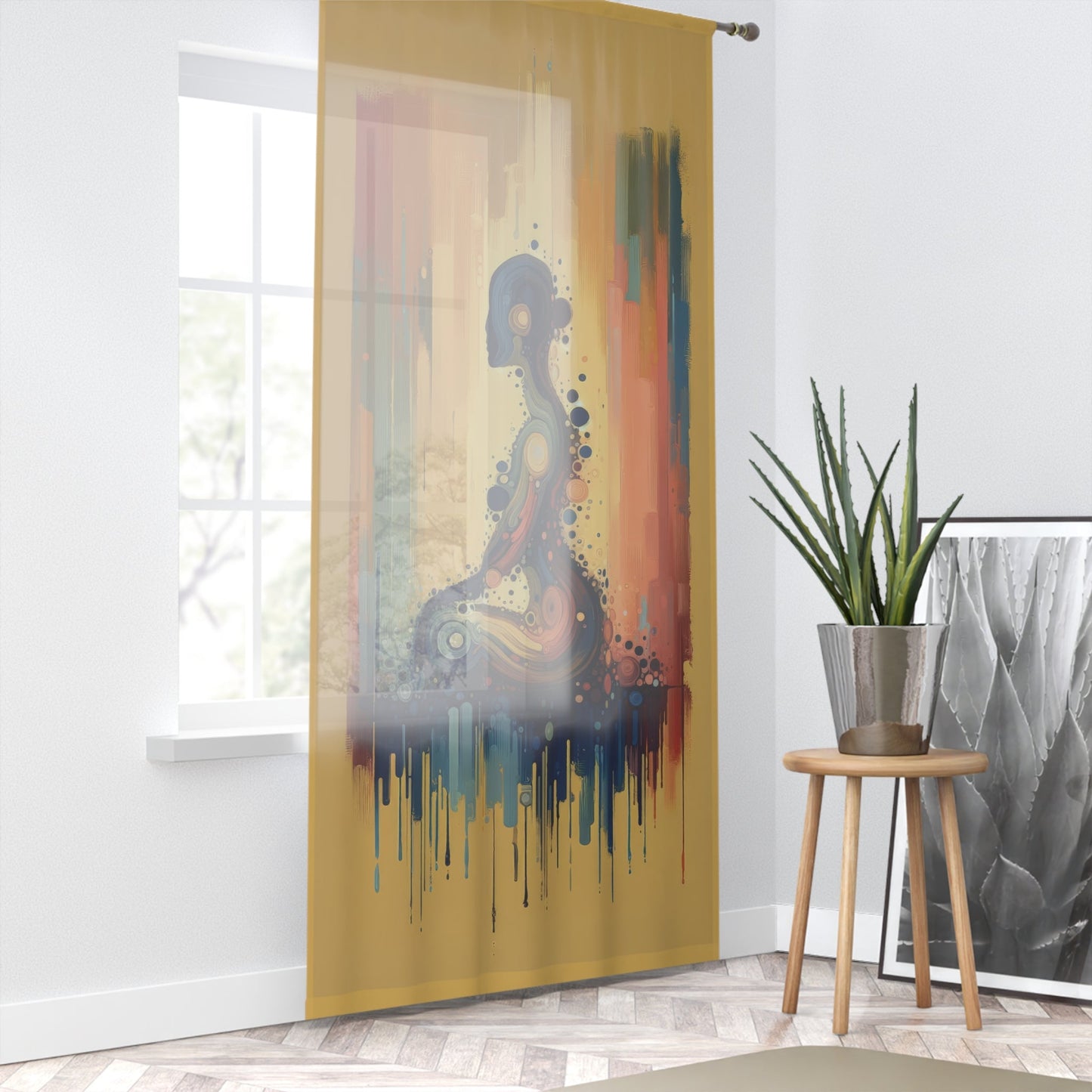 Patience Essence Tachism Window Curtain - ATUH.ART