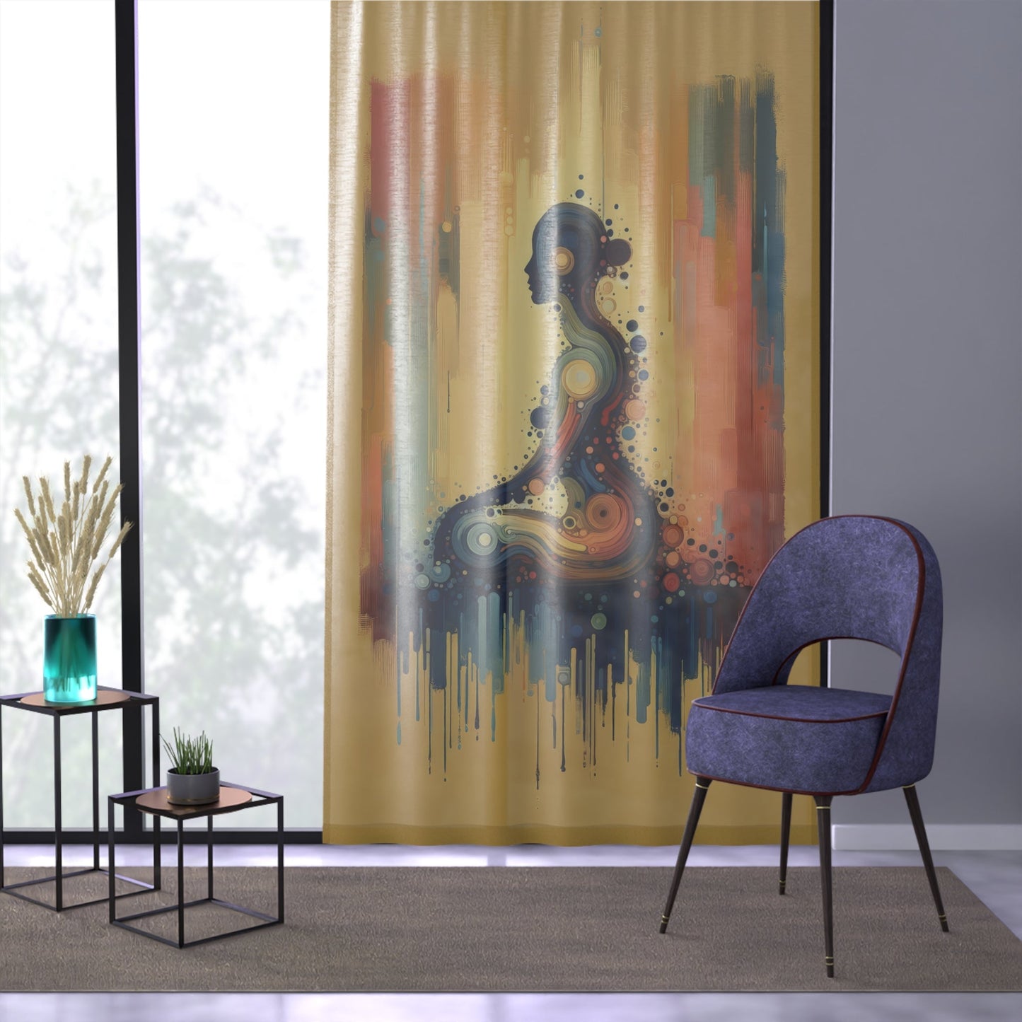 Patience Essence Tachism Window Curtain - ATUH.ART