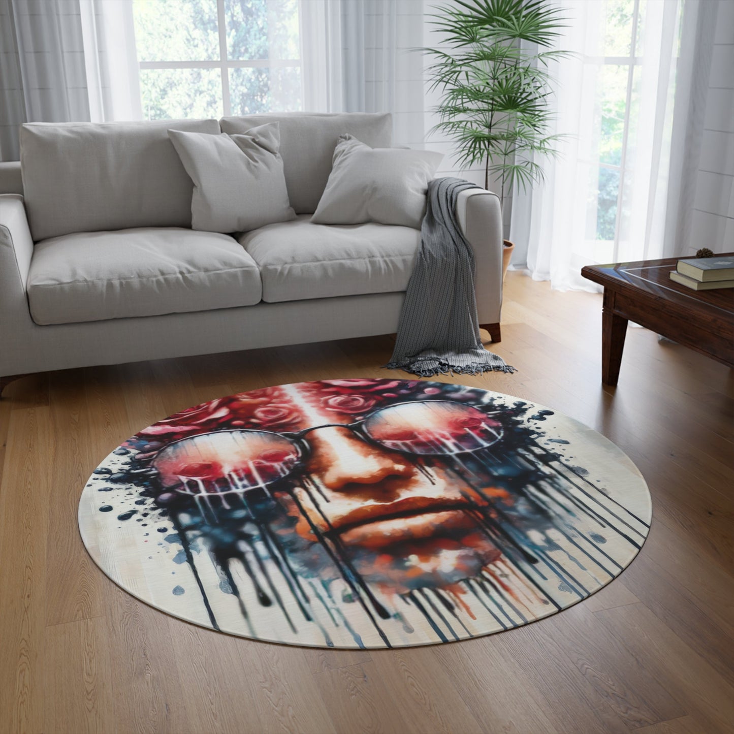 Perception Cleansing Tachism Round Rug - ATUH.ART