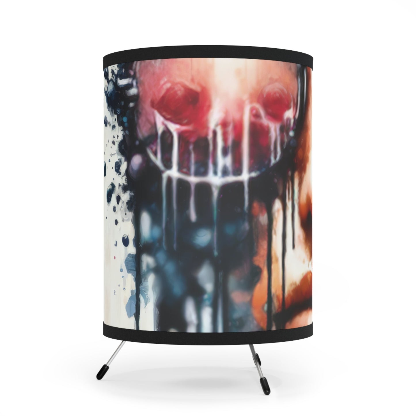 Perception Cleansing Tachism Tripod Lamp with High-Res Printed Shade, US\CA plug - ATUH.ART