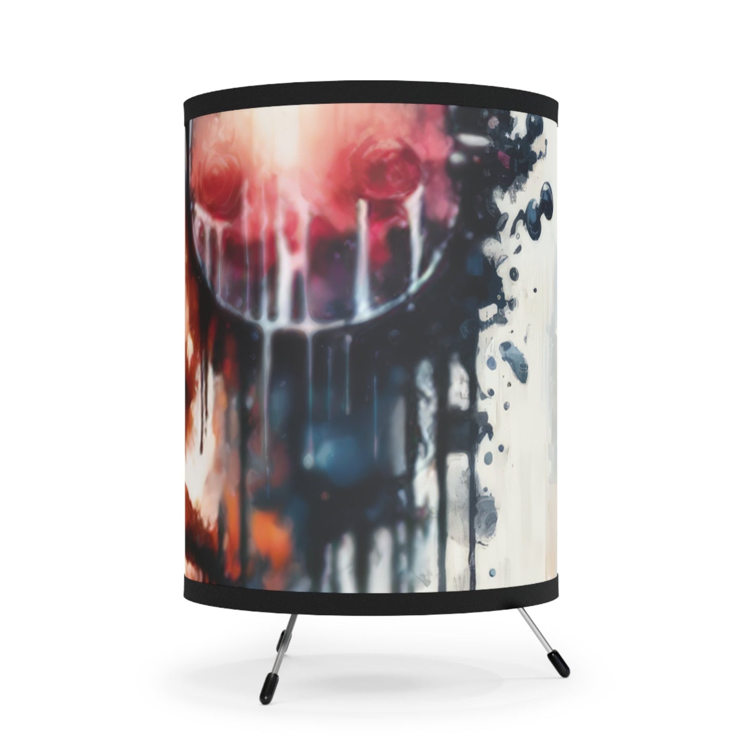 Perception Cleansing Tachism Tripod Lamp with High-Res Printed Shade, US\CA plug - ATUH.ART