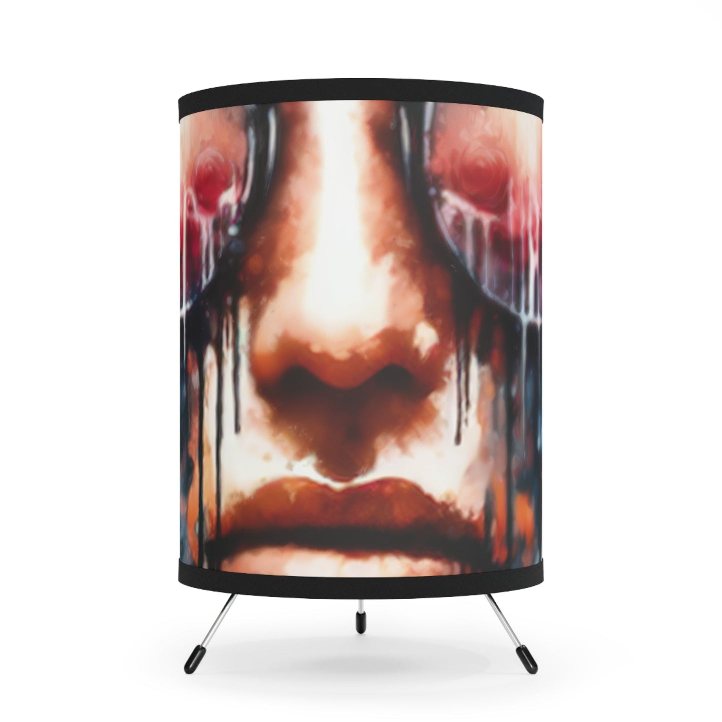 Perception Cleansing Tachism Tripod Lamp with High-Res Printed Shade, US\CA plug - ATUH.ART