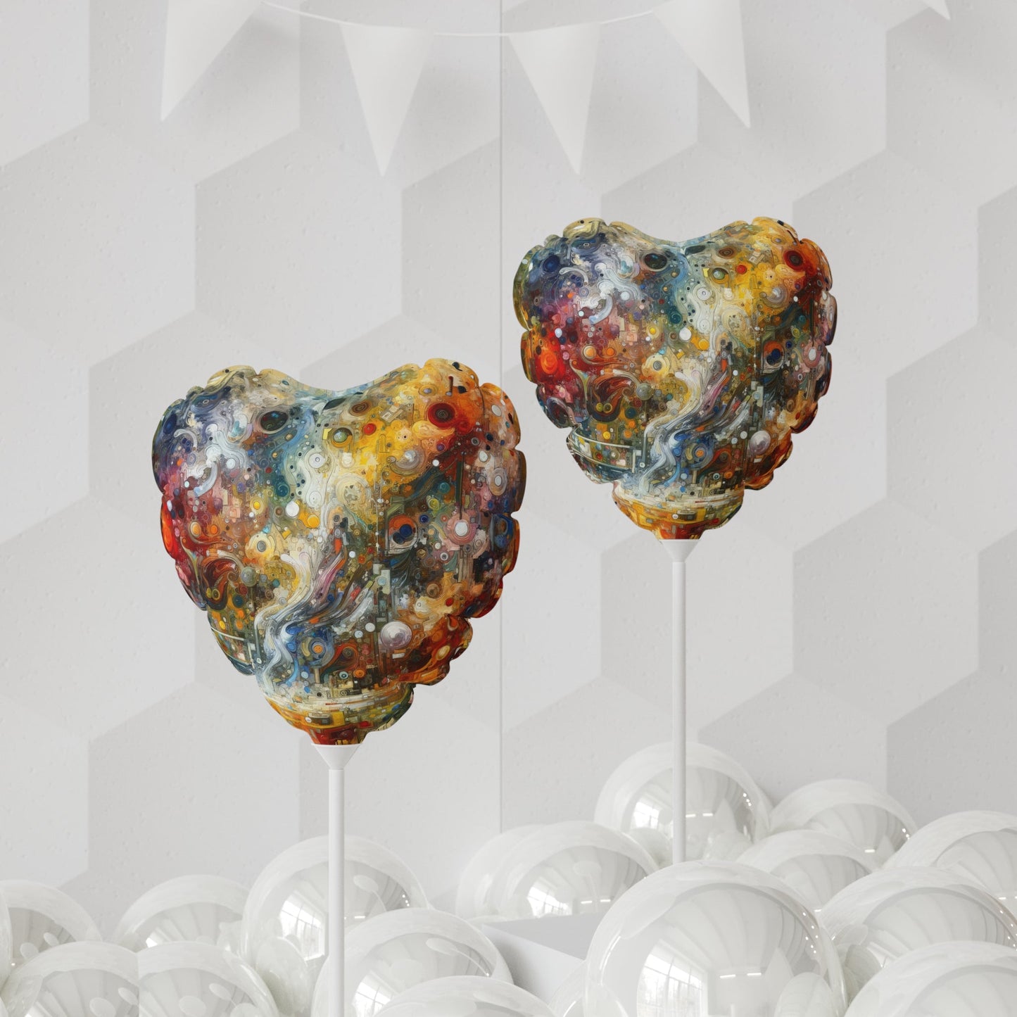 Perception Mosaic Abstract Balloon (Round and Heart-shaped), 11" - ATUH.ART