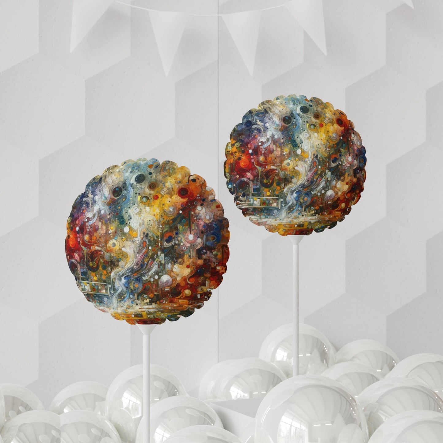 Perception Mosaic Abstract Balloon (Round and Heart-shaped), 11" - ATUH.ART