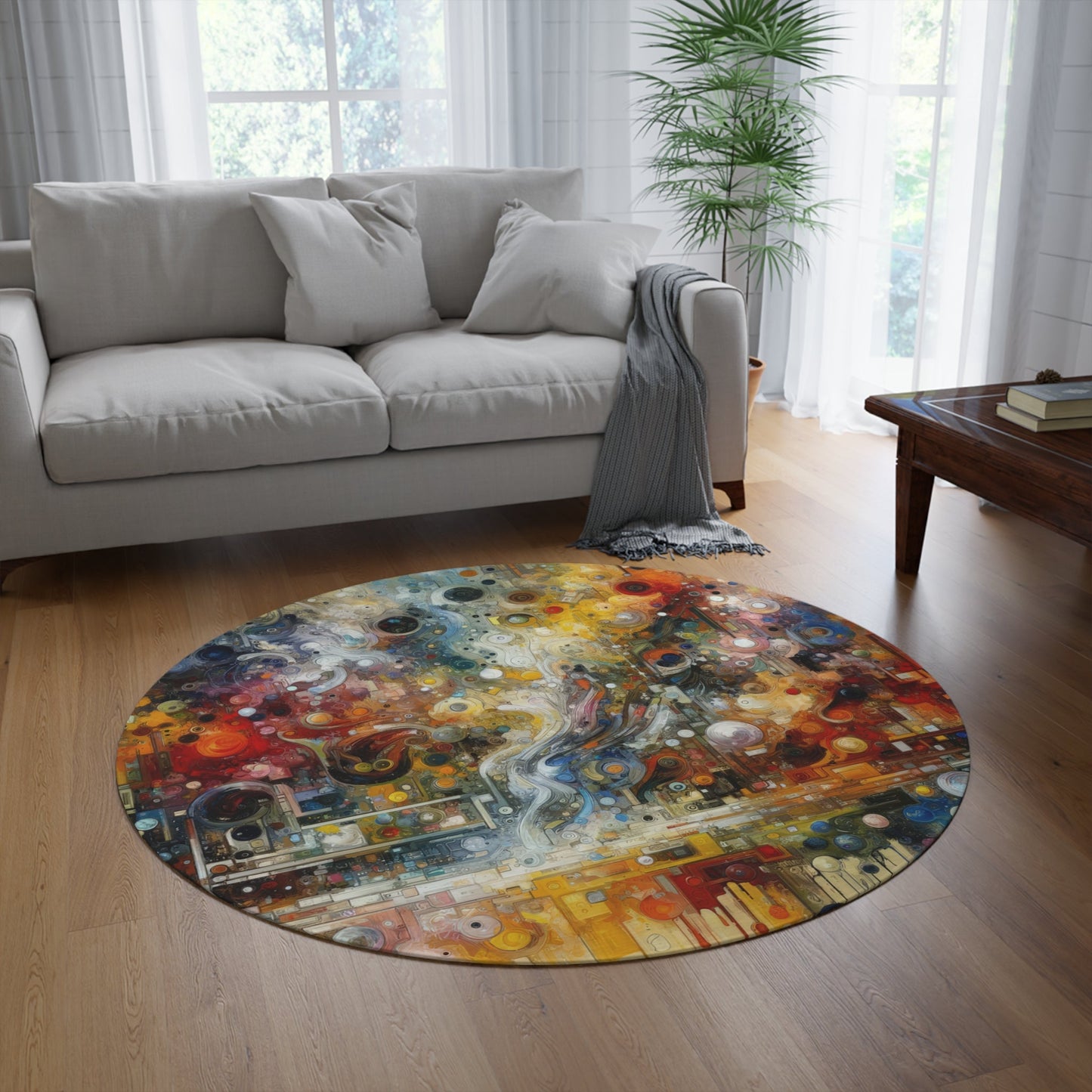 Perception Mosaic Abstract Round Rug - ATUH.ART