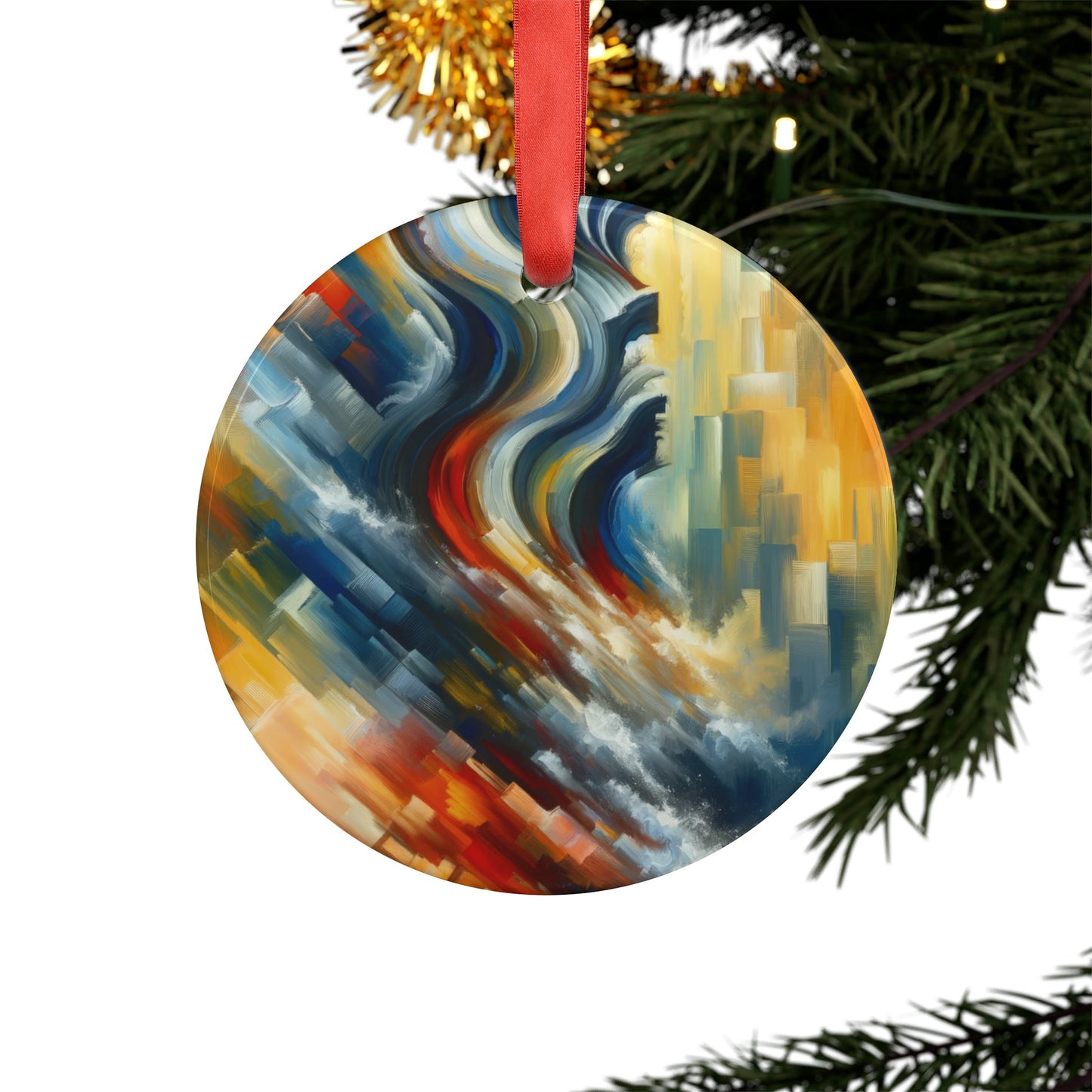 Persistence Force Abstract Acrylic Ornament with Ribbon - ATUH.ART