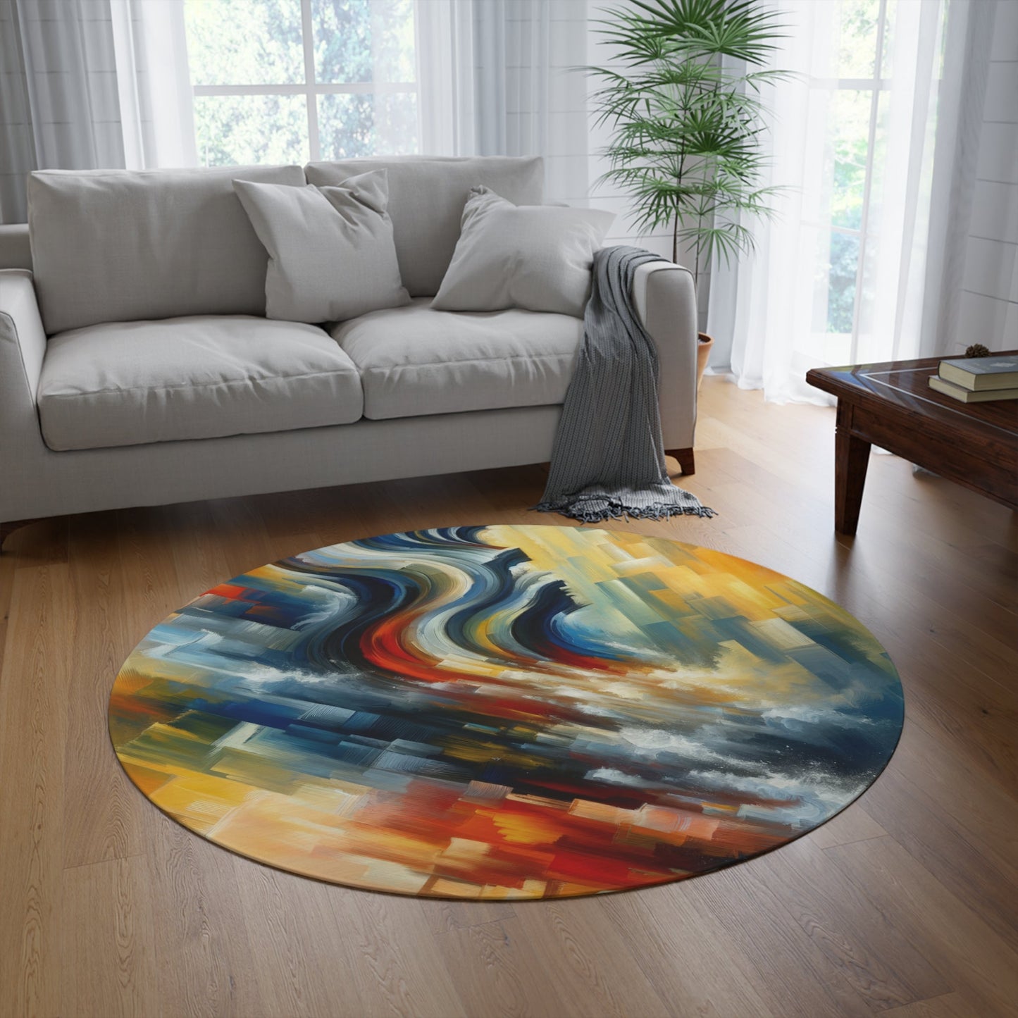 Persistence Force Abstract Round Rug - ATUH.ART