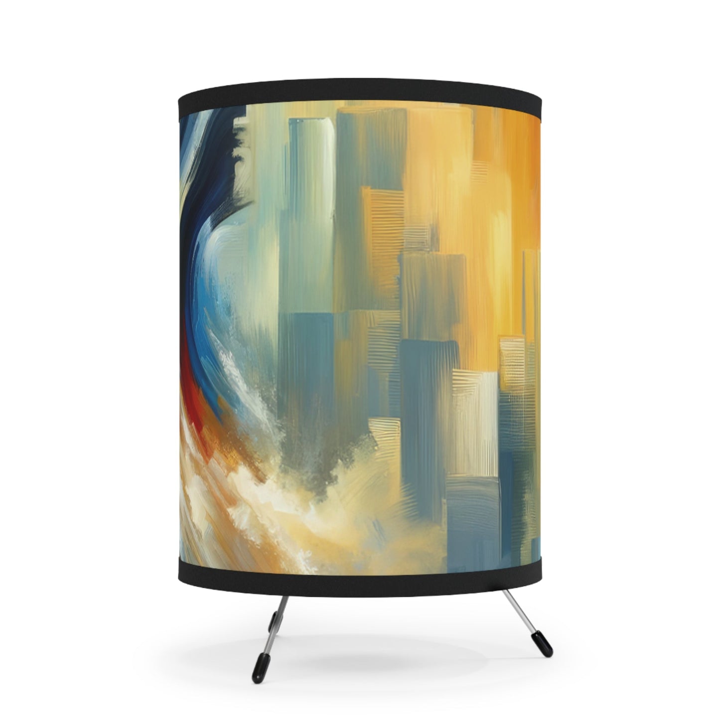 Persistence Force Abstract Tripod Lamp with High-Res Printed Shade, US\CA plug - ATUH.ART