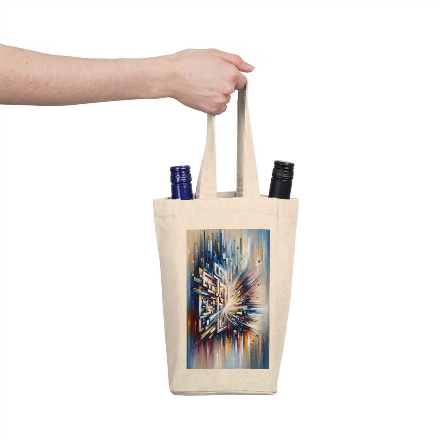 Pieces Unifying Focus Double Wine Tote Bag - ATUH.ART