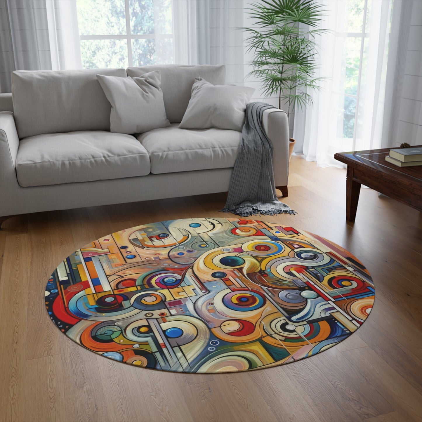 Playful Wisdom Essence Round Rug - ATUH.ART