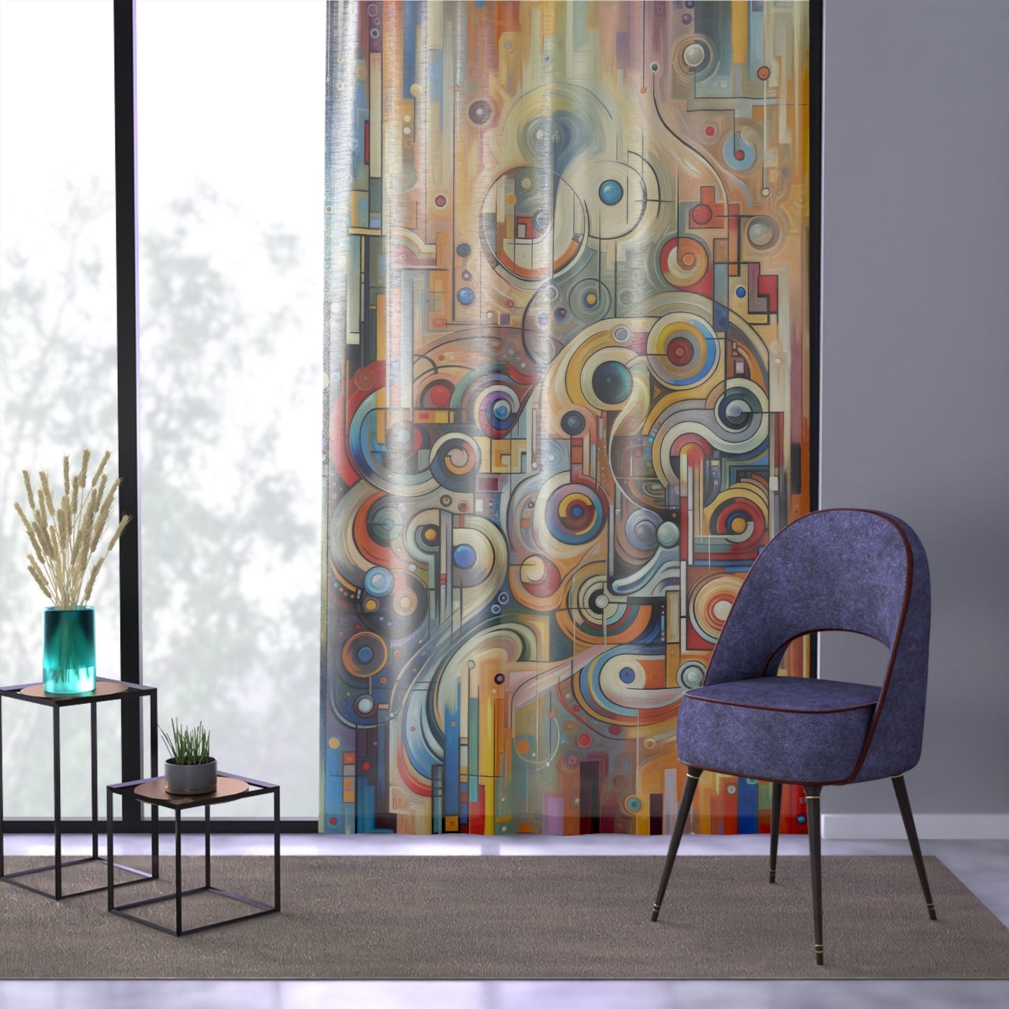 Playful Wisdom Essence Window Curtain - ATUH.ART