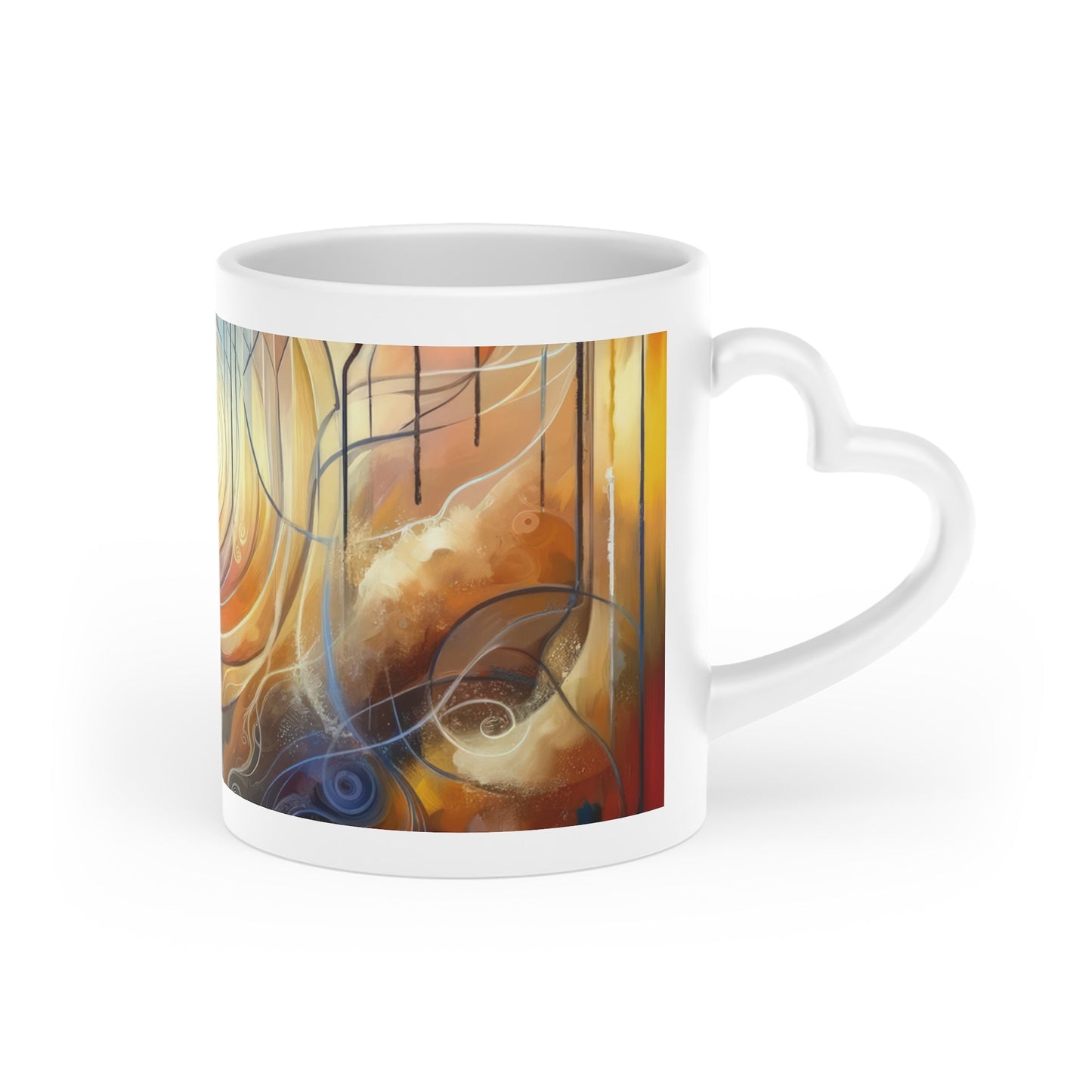 Presence Anchored Tachism Heart-Shaped Mug - ATUH.ART
