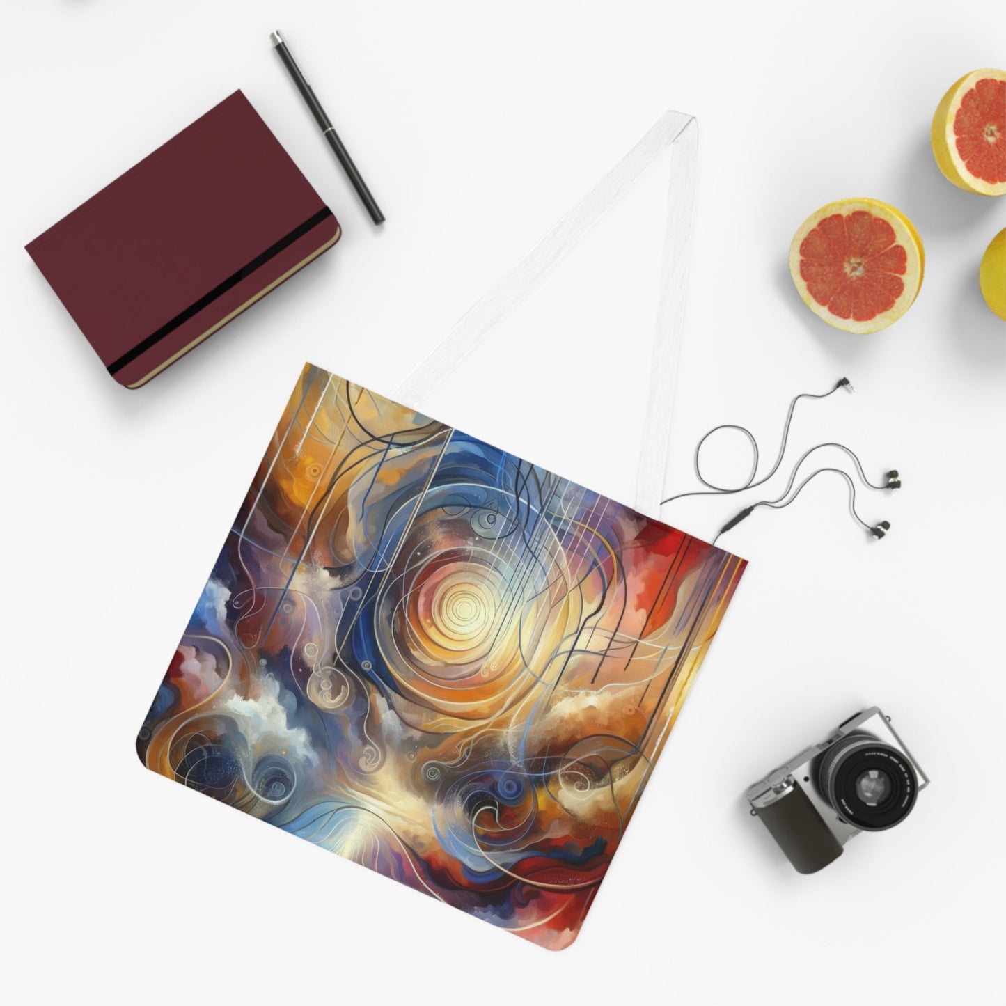 Presence Anchored Tachism Shoulder Tote Bag (AOP) - ATUH.ART