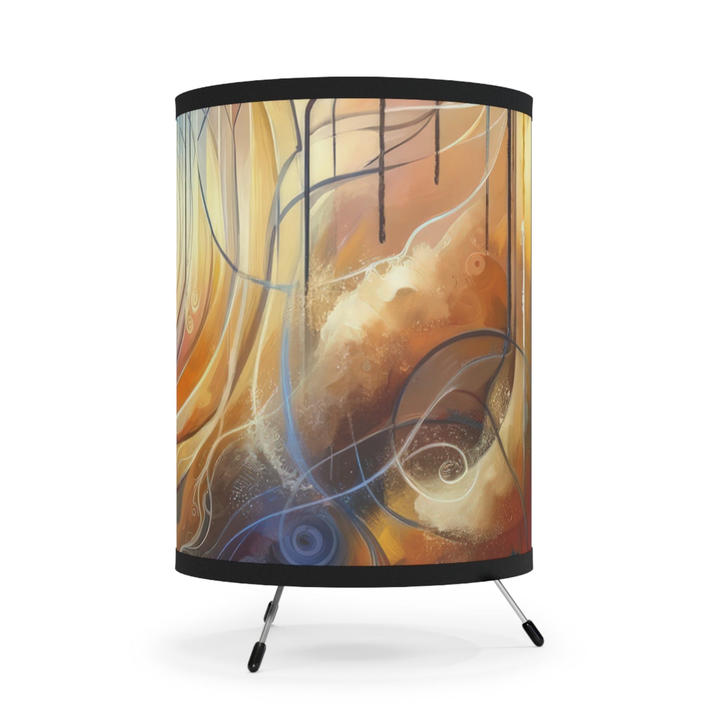 Presence Anchored Tachism Tripod Lamp with High-Res Printed Shade, US\CA plug - ATUH.ART