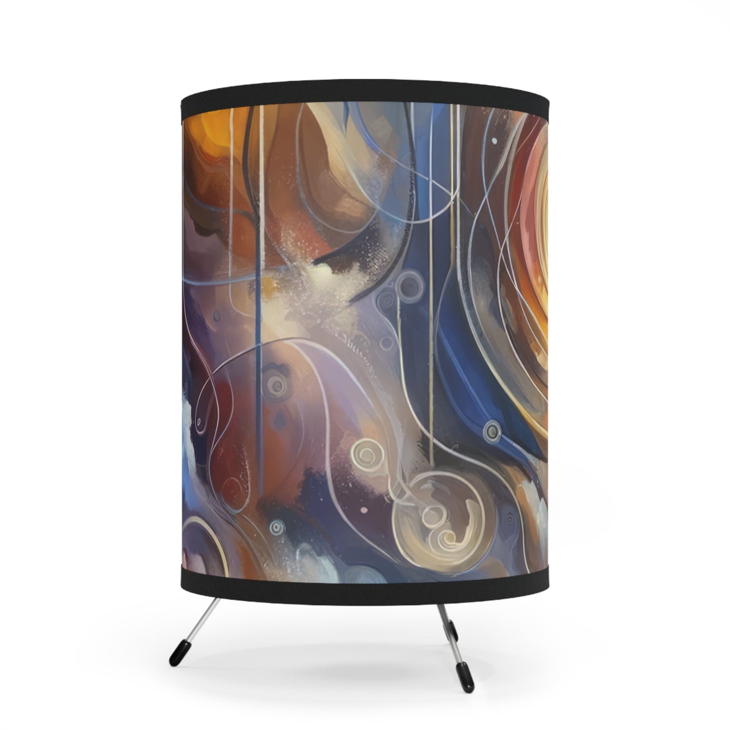Presence Anchored Tachism Tripod Lamp with High-Res Printed Shade, US\CA plug - ATUH.ART