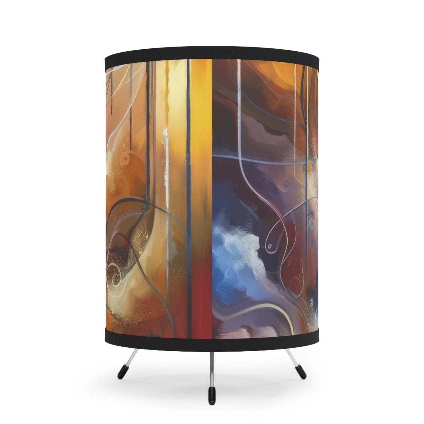 Presence Anchored Tachism Tripod Lamp with High-Res Printed Shade, US\CA plug - ATUH.ART