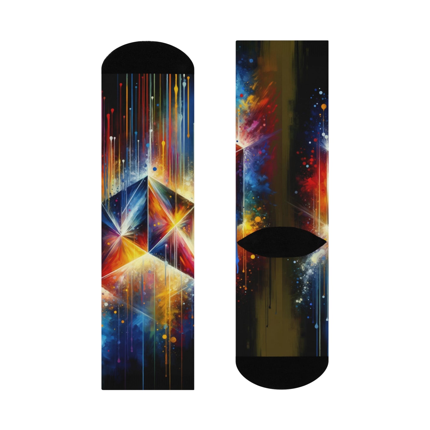 Prismatic Light Spectrum Cushioned Crew Socks - ATUH.ART