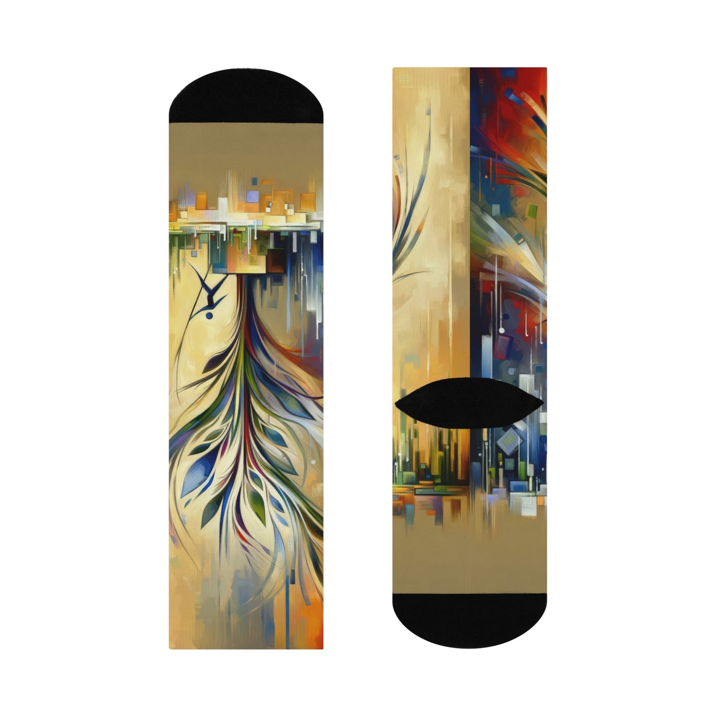 Pruning Distraction Tachism Cushioned Crew Socks - ATUH.ART