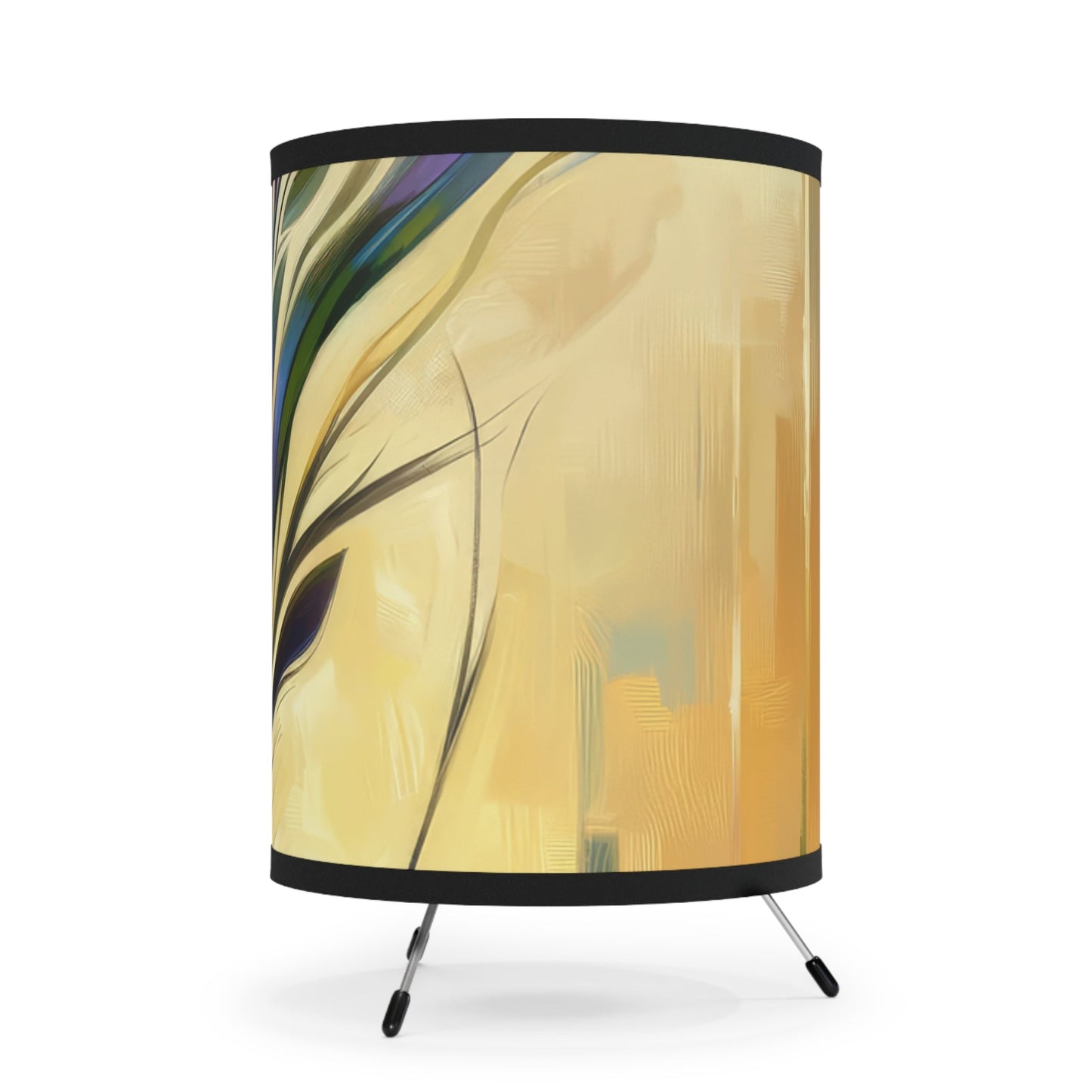 Pruning Distraction Tachism Tripod Lamp with High-Res Printed Shade, US\CA plug - ATUH.ART
