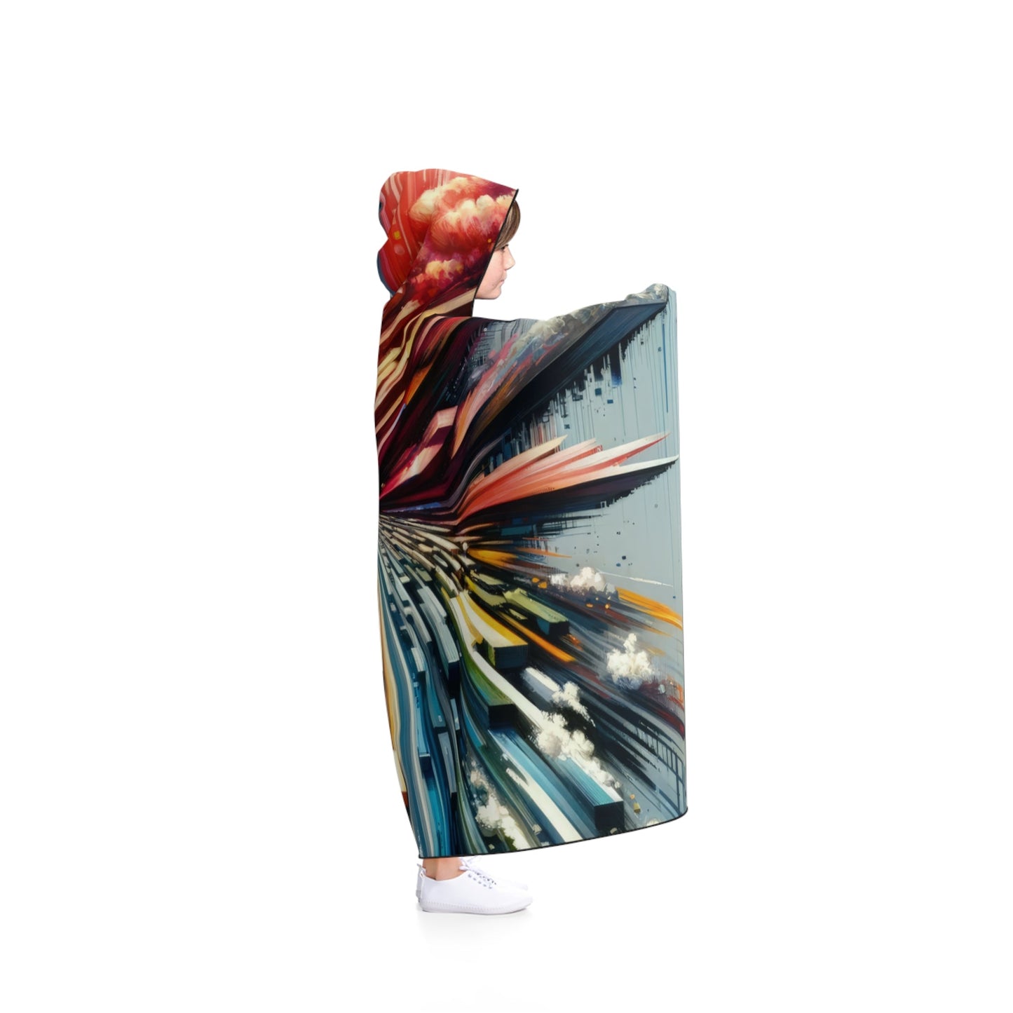 Rapid Perspective Shift Hooded Blanket - ATUH.ART