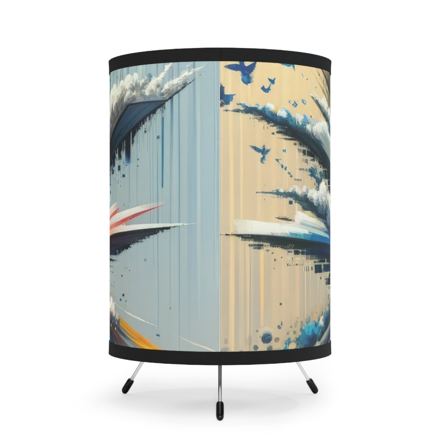 Rapid Perspective Shift Tripod Lamp with High-Res Printed Shade, US\CA plug - ATUH.ART