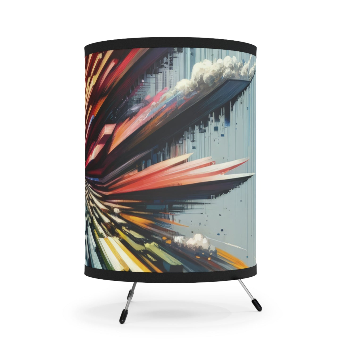 Rapid Perspective Shift Tripod Lamp with High-Res Printed Shade, US\CA plug - ATUH.ART