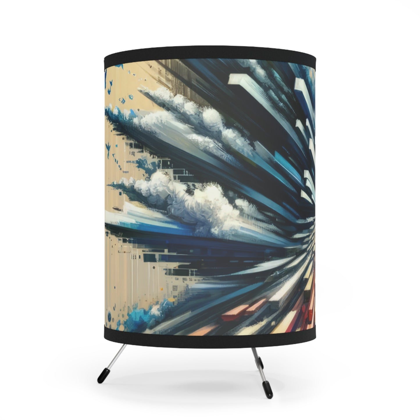 Rapid Perspective Shift Tripod Lamp with High-Res Printed Shade, US\CA plug - ATUH.ART