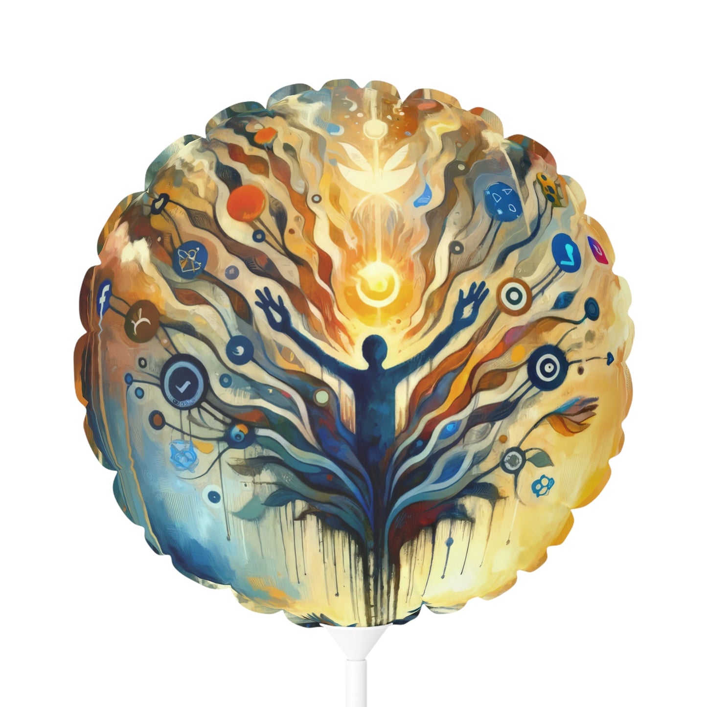 Reflective Digital Meditation Balloon (Round and Heart-shaped), 11" - ATUH.ART