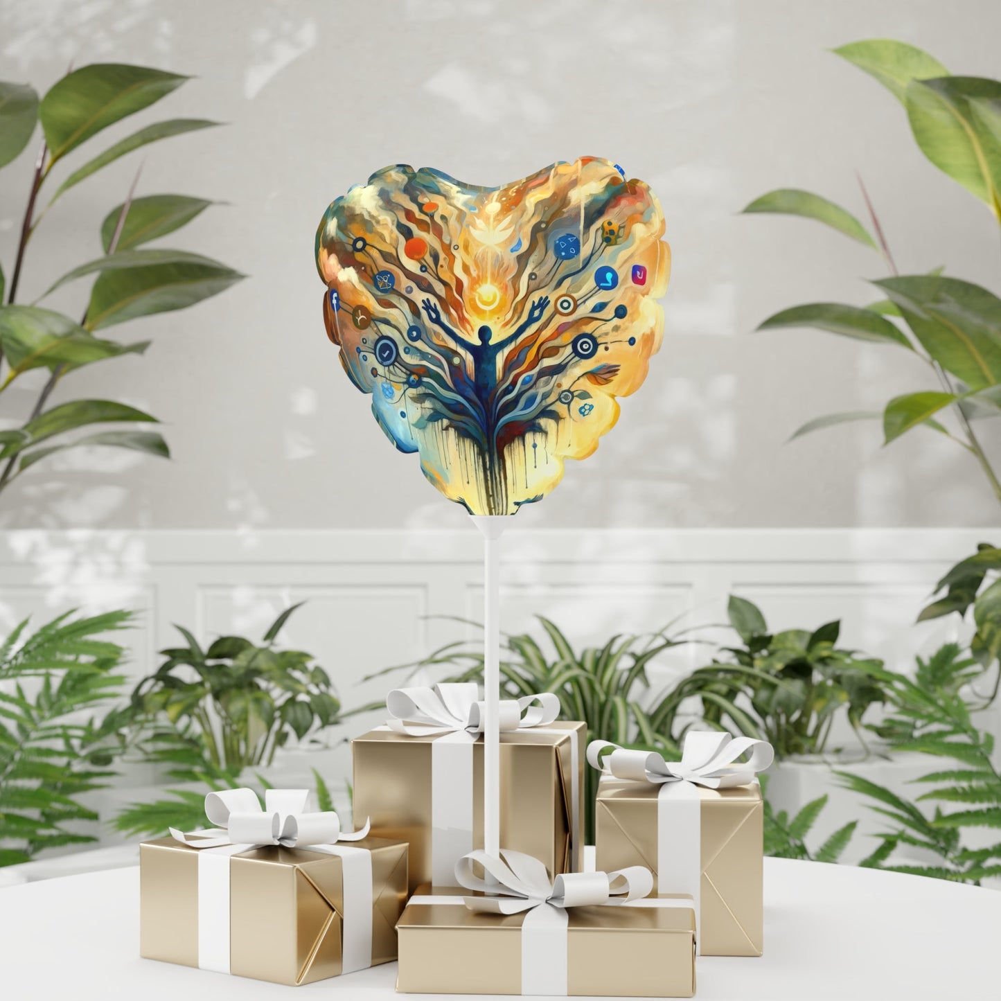 Reflective Digital Meditation Balloon (Round and Heart-shaped), 11" - ATUH.ART