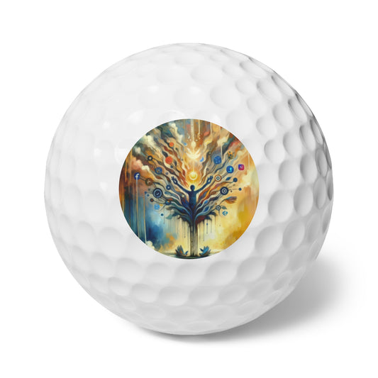 Reflective Digital Meditation Golf Balls, 6pcs - ATUH.ART