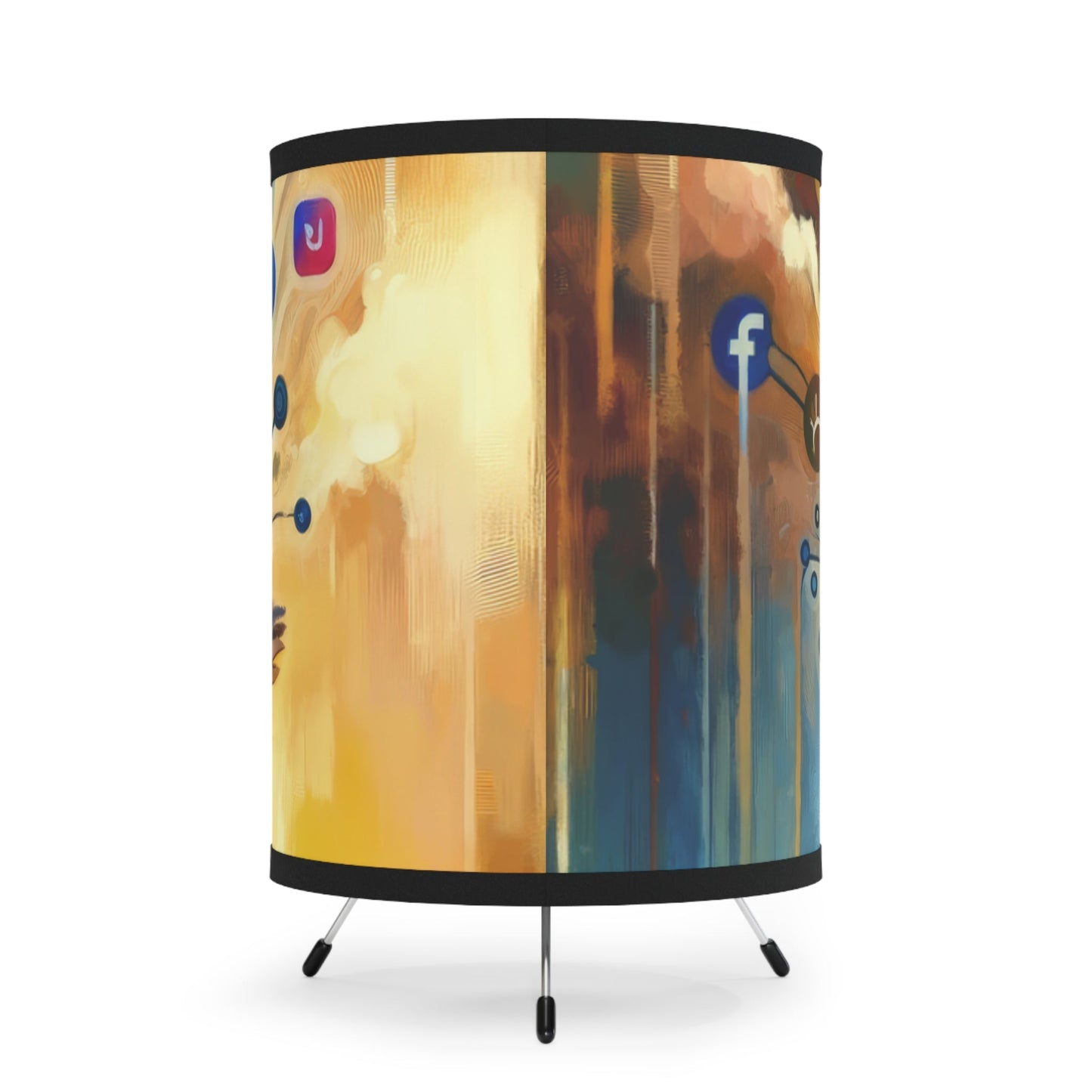 Reflective Digital Meditation Tripod Lamp with High-Res Printed Shade, US\CA plug - ATUH.ART