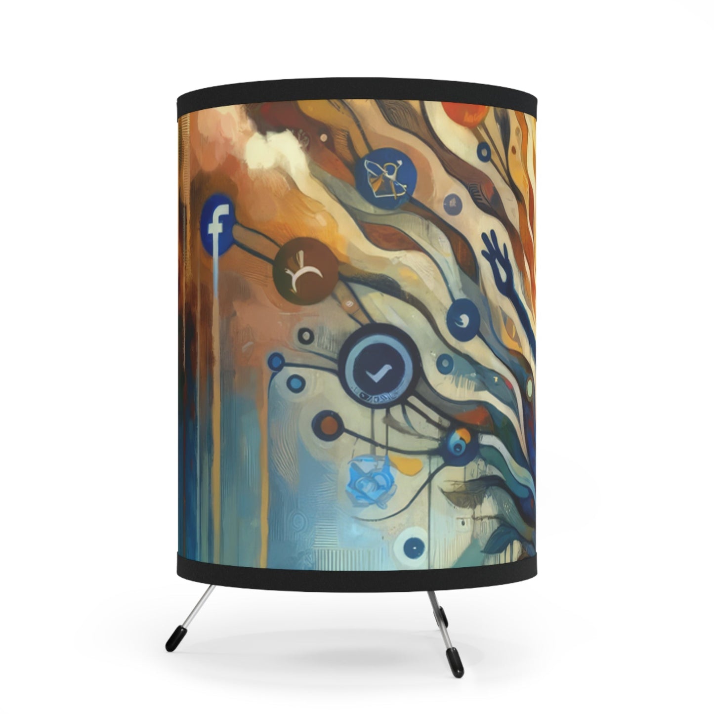 Reflective Digital Meditation Tripod Lamp with High-Res Printed Shade, US\CA plug - ATUH.ART
