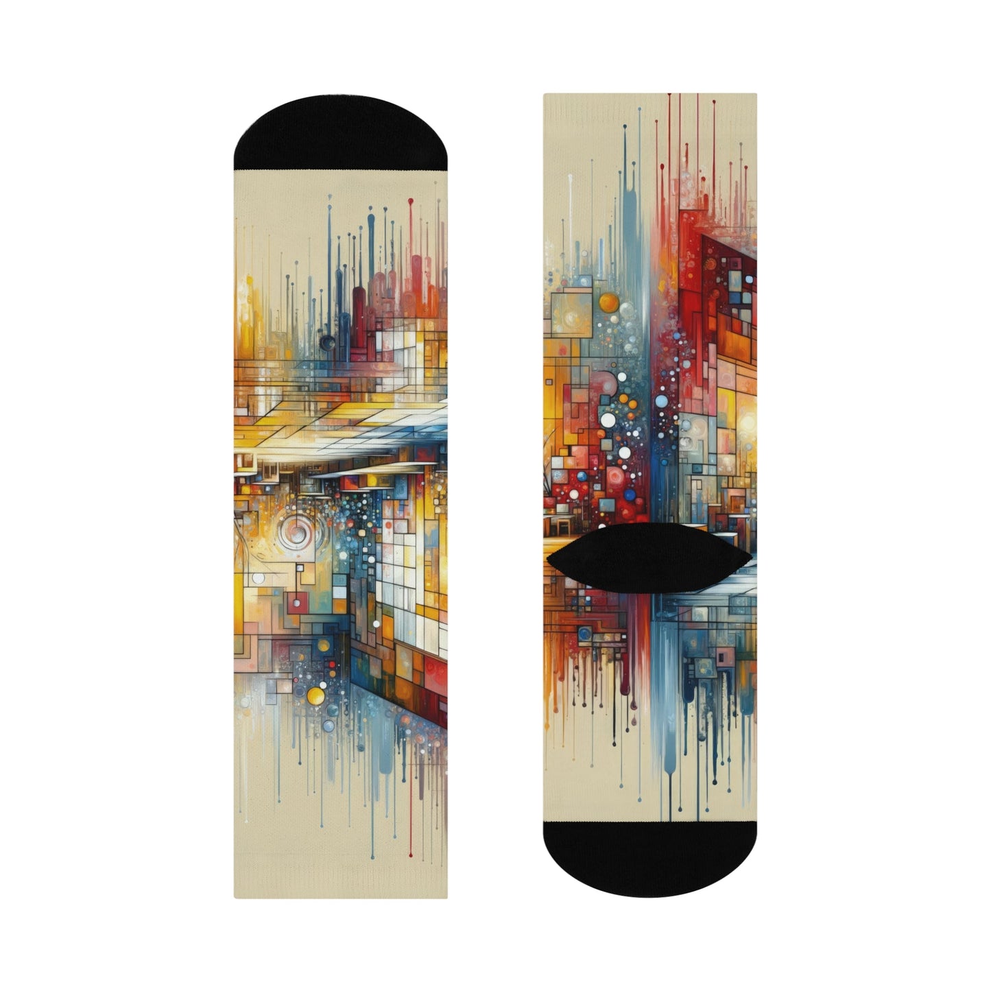 Reflective Habitation Art Cushioned Crew Socks - ATUH.ART