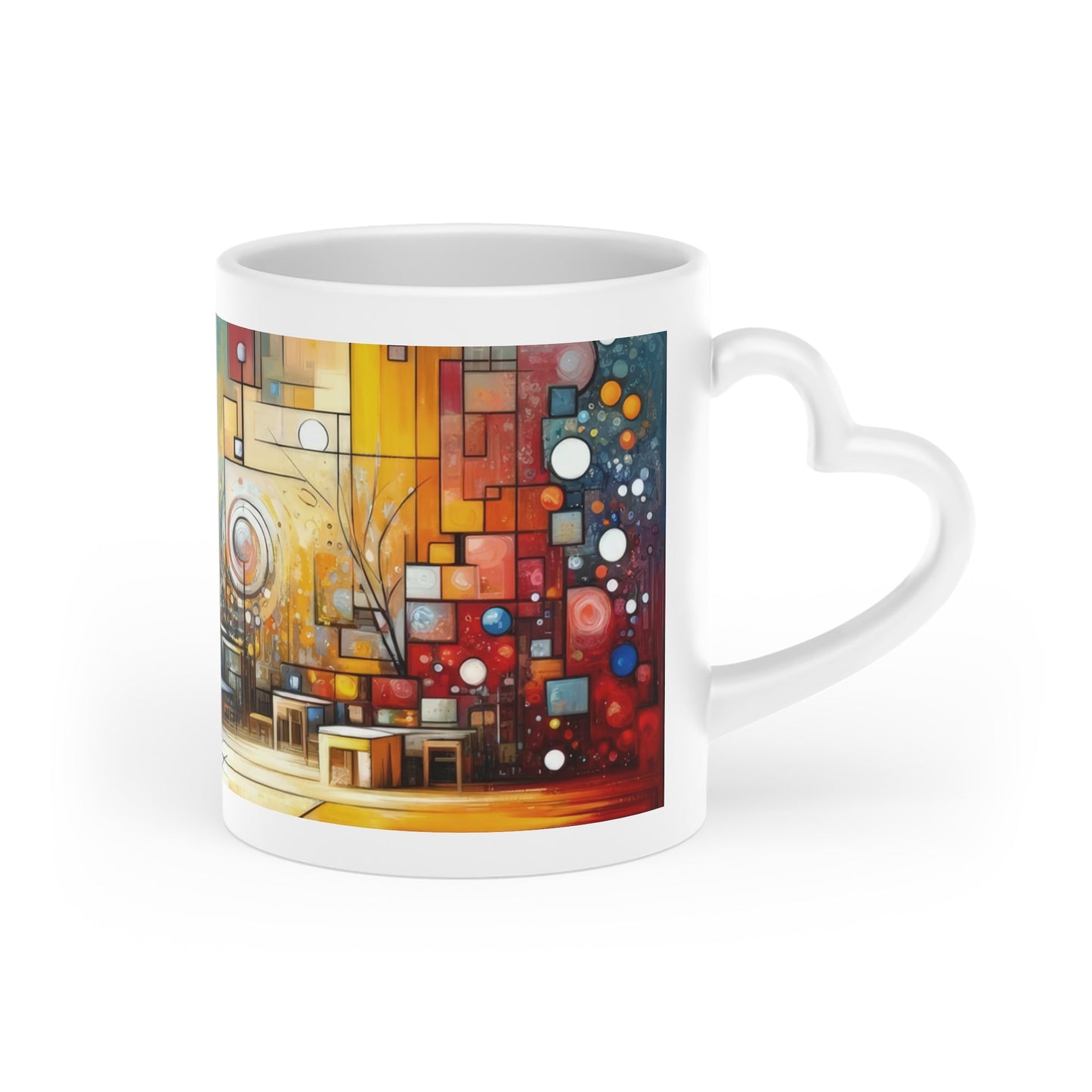 Reflective Habitation Art Heart-Shaped Mug - ATUH.ART