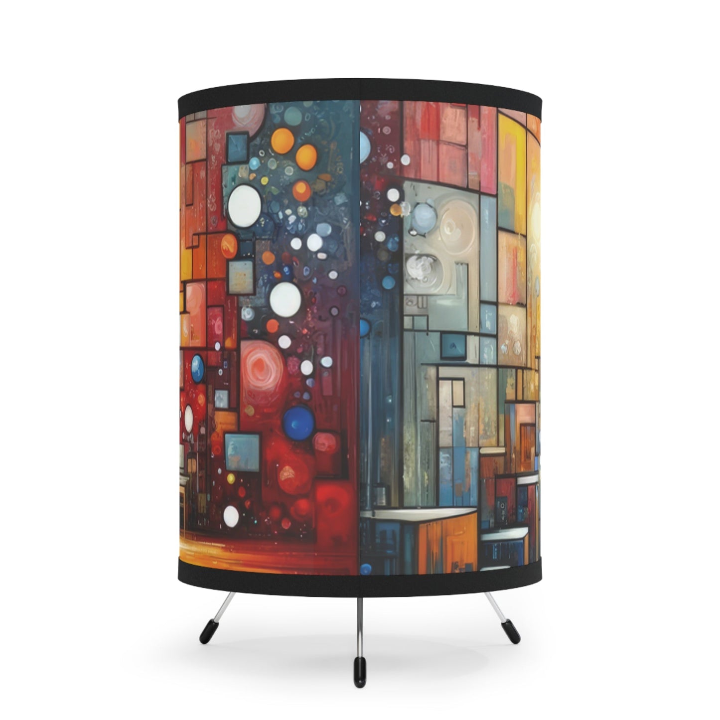 Reflective Habitation Art Tripod Lamp with High-Res Printed Shade, US\CA plug - ATUH.ART