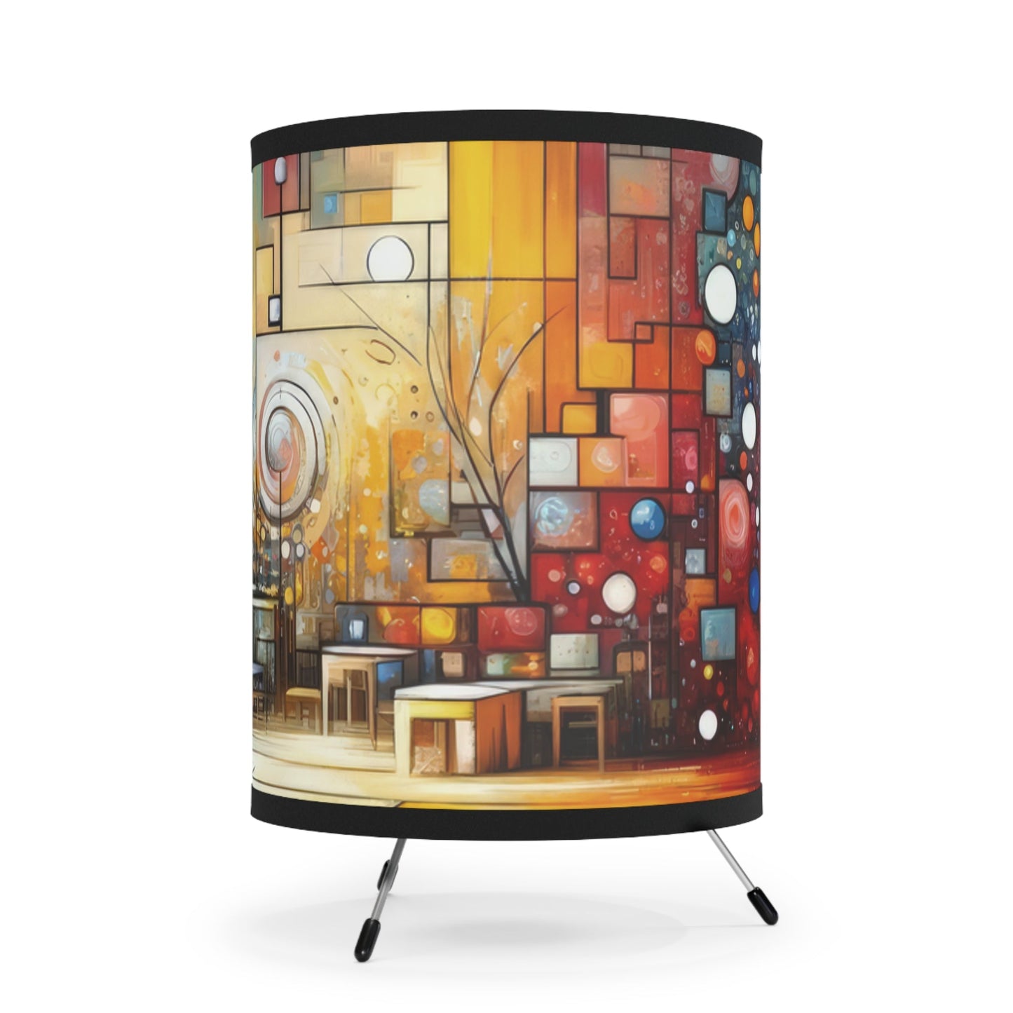 Reflective Habitation Art Tripod Lamp with High-Res Printed Shade, US\CA plug - ATUH.ART