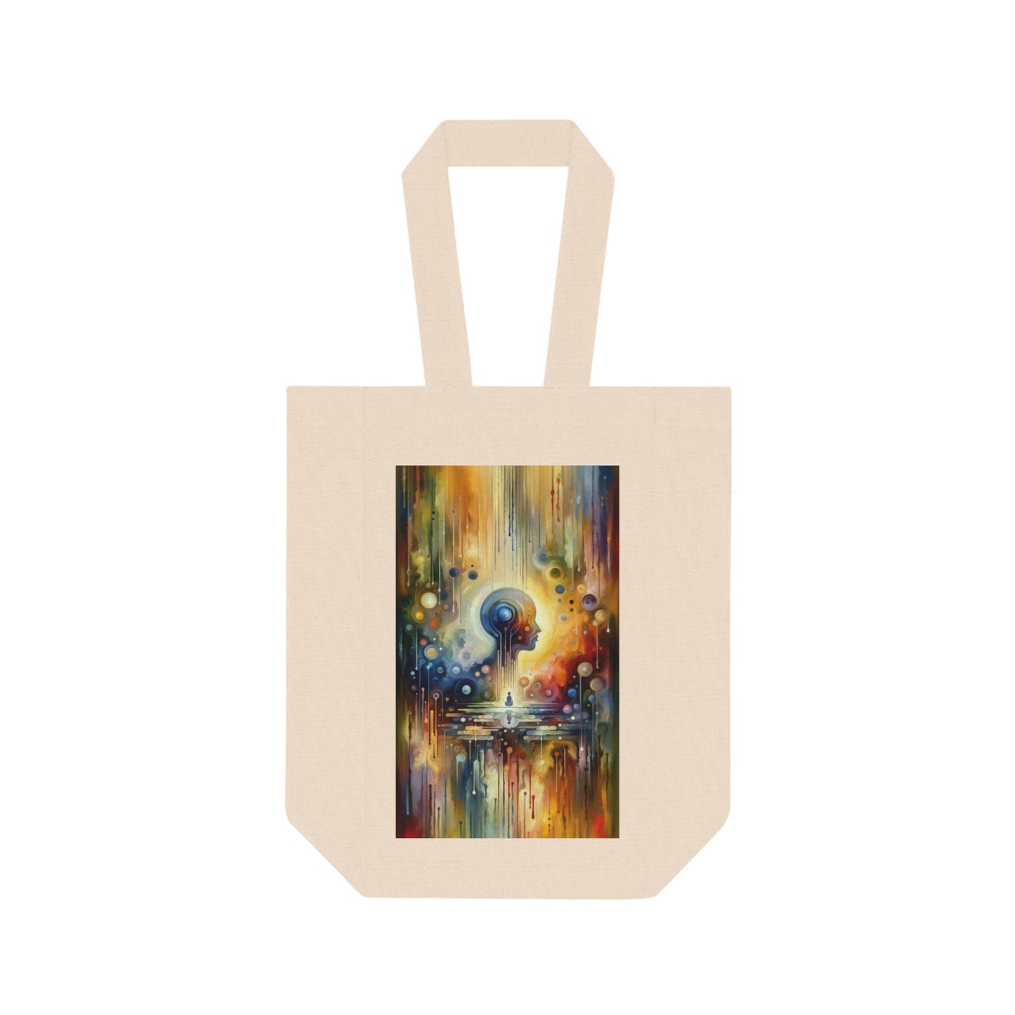 Reflective Oneness Healing Double Wine Tote Bag - ATUH.ART