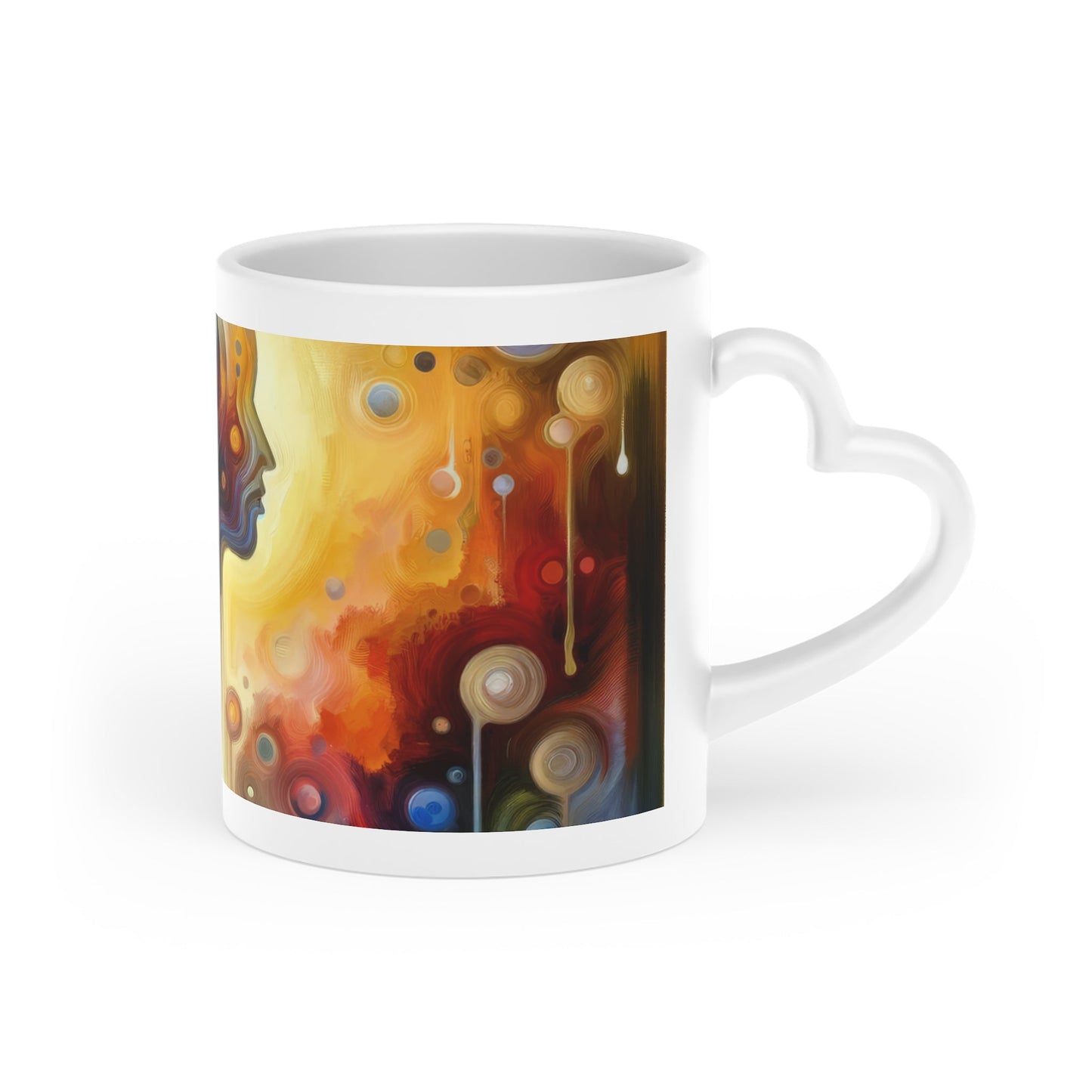 Reflective Oneness Healing Heart-Shaped Mug - ATUH.ART