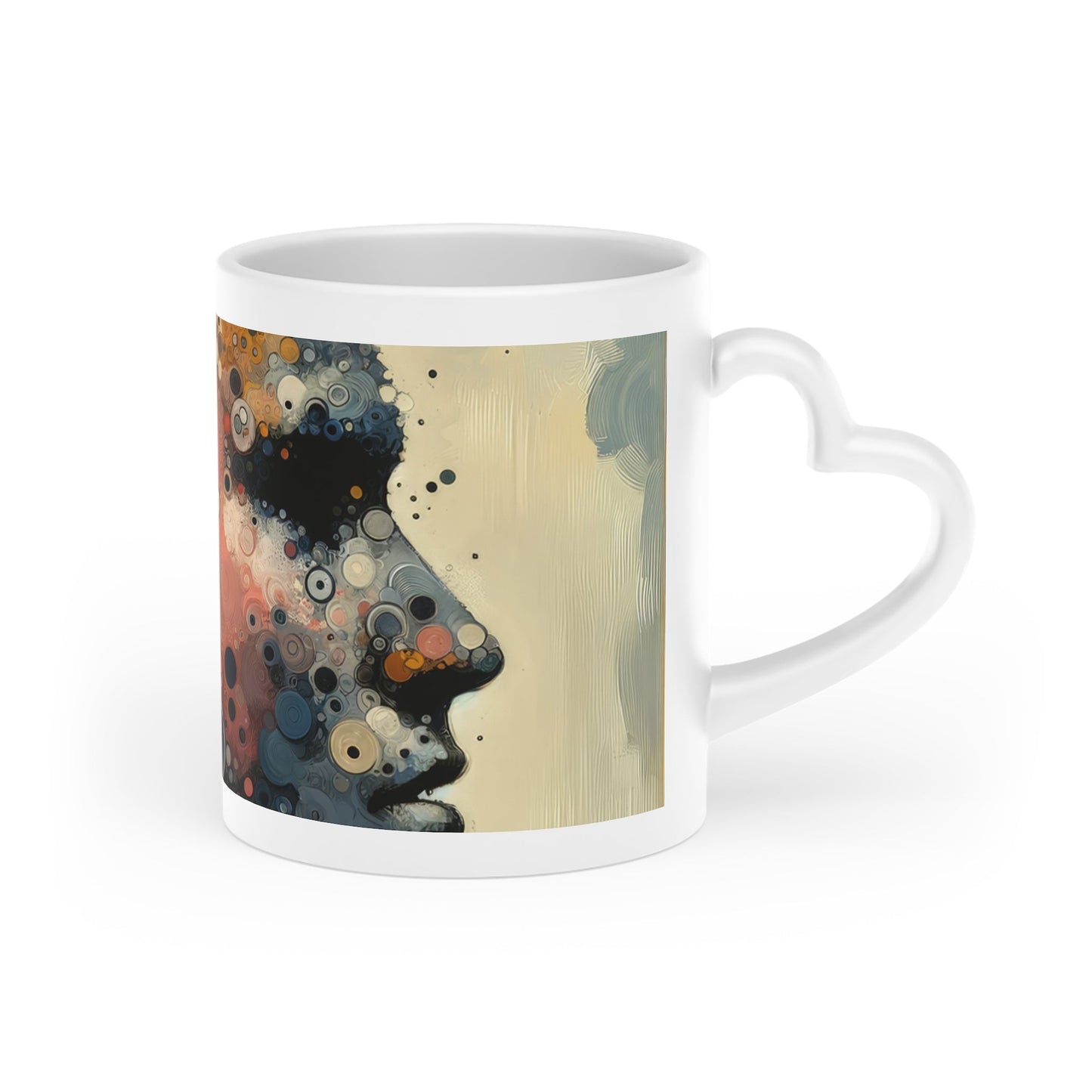 Reflective Tachism Contemplation Heart-Shaped Mug - ATUH.ART