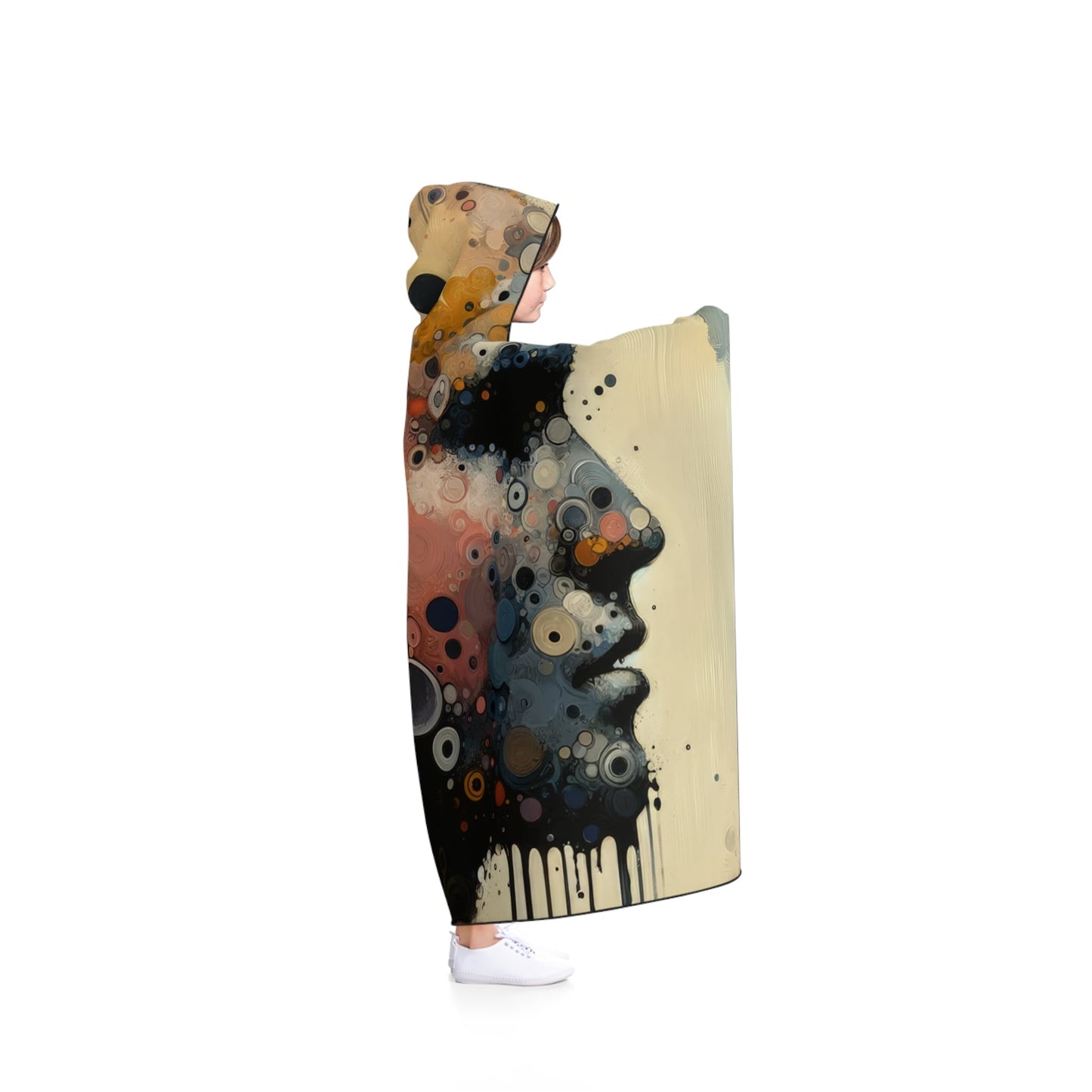 Reflective Tachism Contemplation Hooded Blanket - ATUH.ART